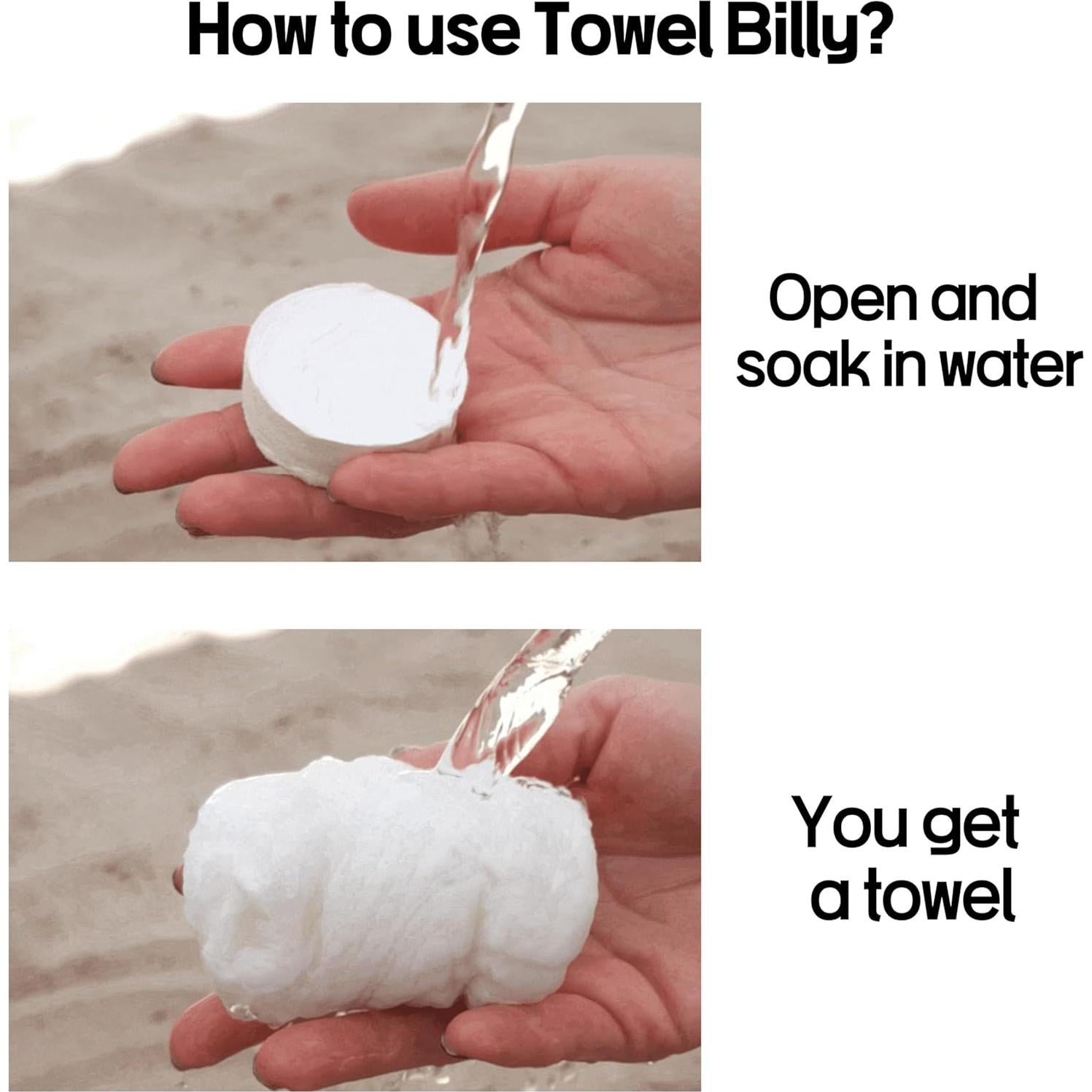 Toallas Comprimidas Desechables Billy 25PCS 100% Viscosa Grande