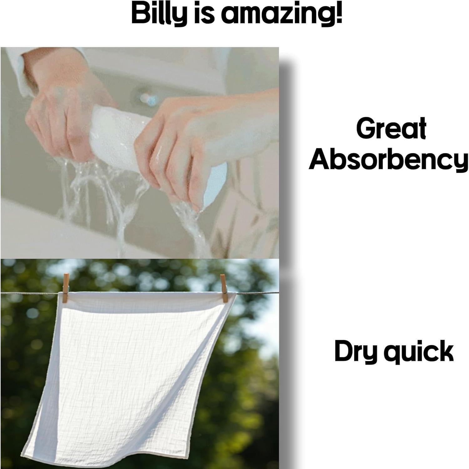 Toallas Comprimidas Desechables Billy 25PCS 100% Viscosa Grande