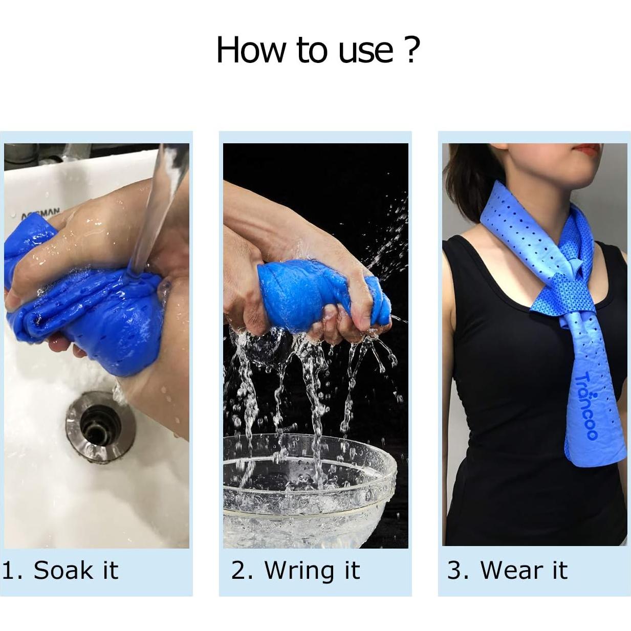 Toalla Enfriadora PVA Trancoo 83.82x19.94cm 4 Unidades