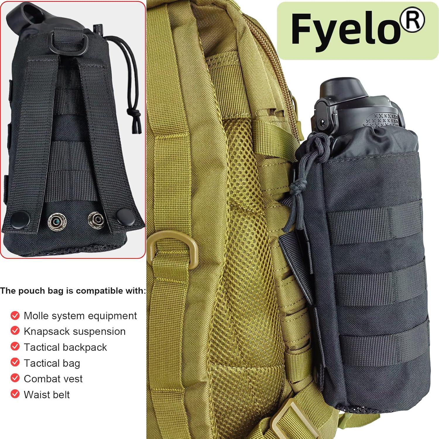 Bolsa Pouch para Botella Fyelo Táctica Negra 23x10 cm