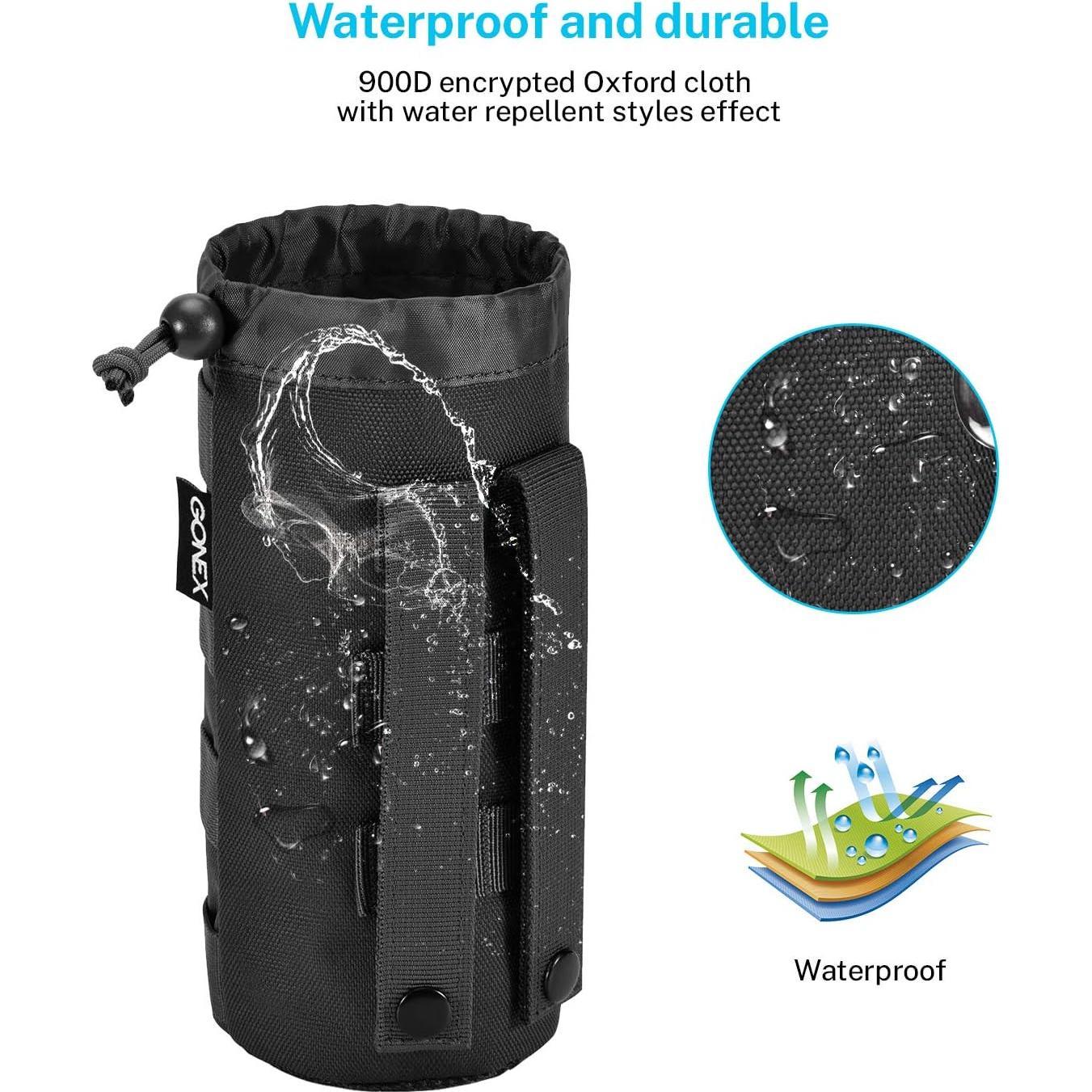 Funda Táctica MOLLE para Botella de Agua Gonex Negra 900D