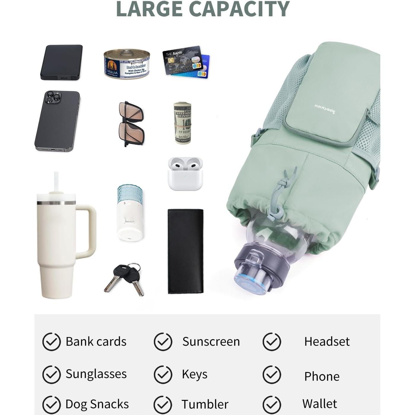 Bolsa Portadora de Botella de Agua Sportsnew Verde 3.6L