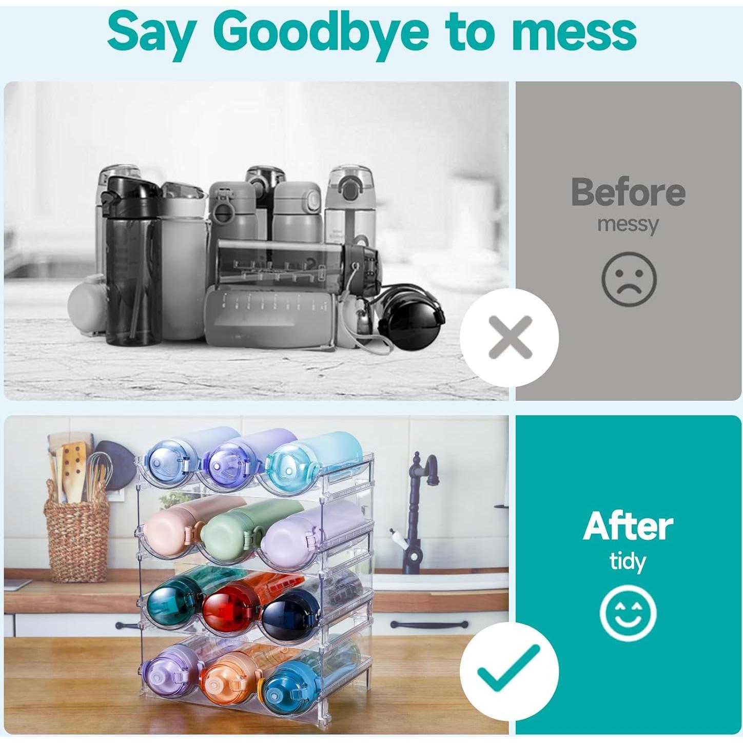 Organizador de Botellas de Agua Sbosbo 4 Paquetes Apilable