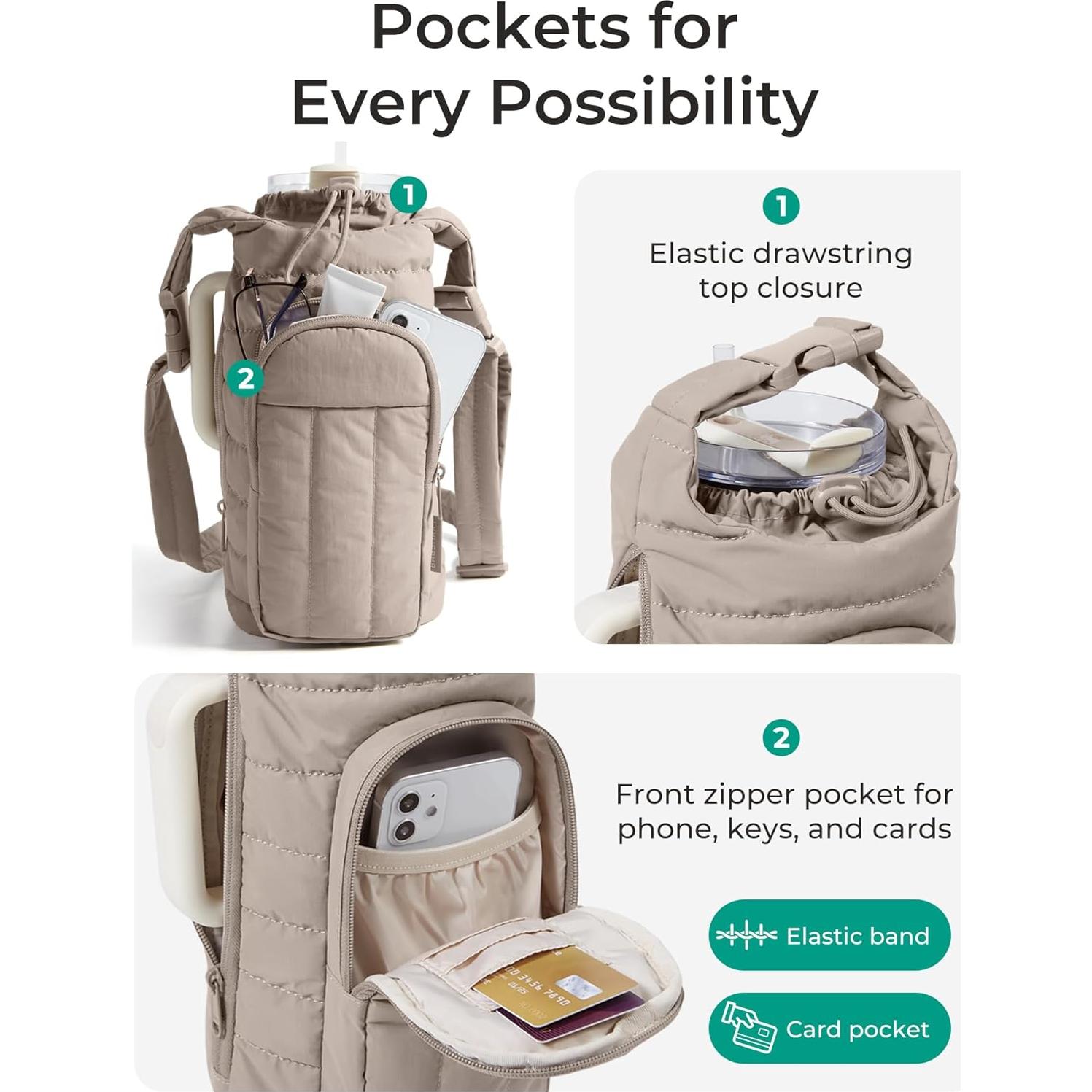 Bolsa Cruzada para Botellas de Agua BAGSMART Camel 1.81 kg