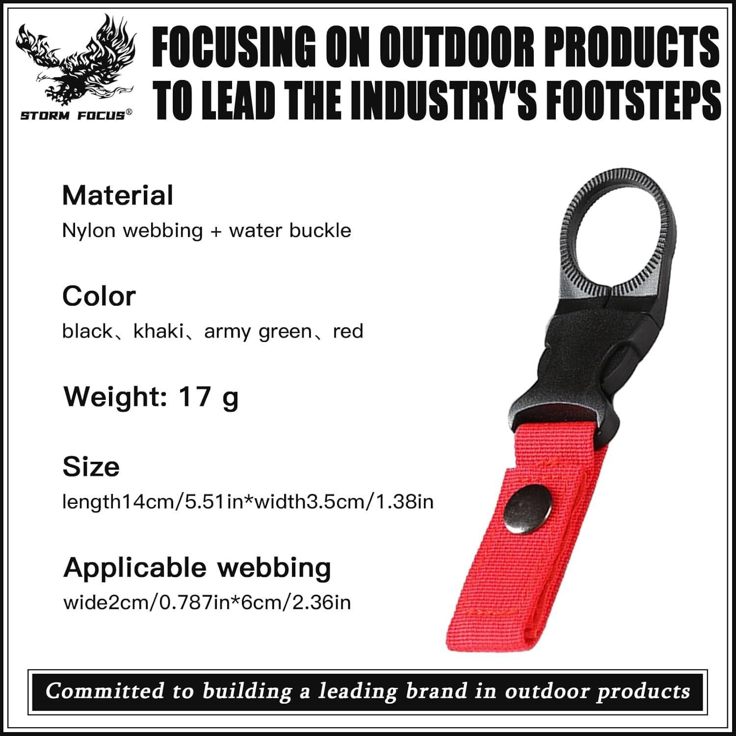 4 Clips para Botella de Agua STORM FOCUS Nylon Táctico