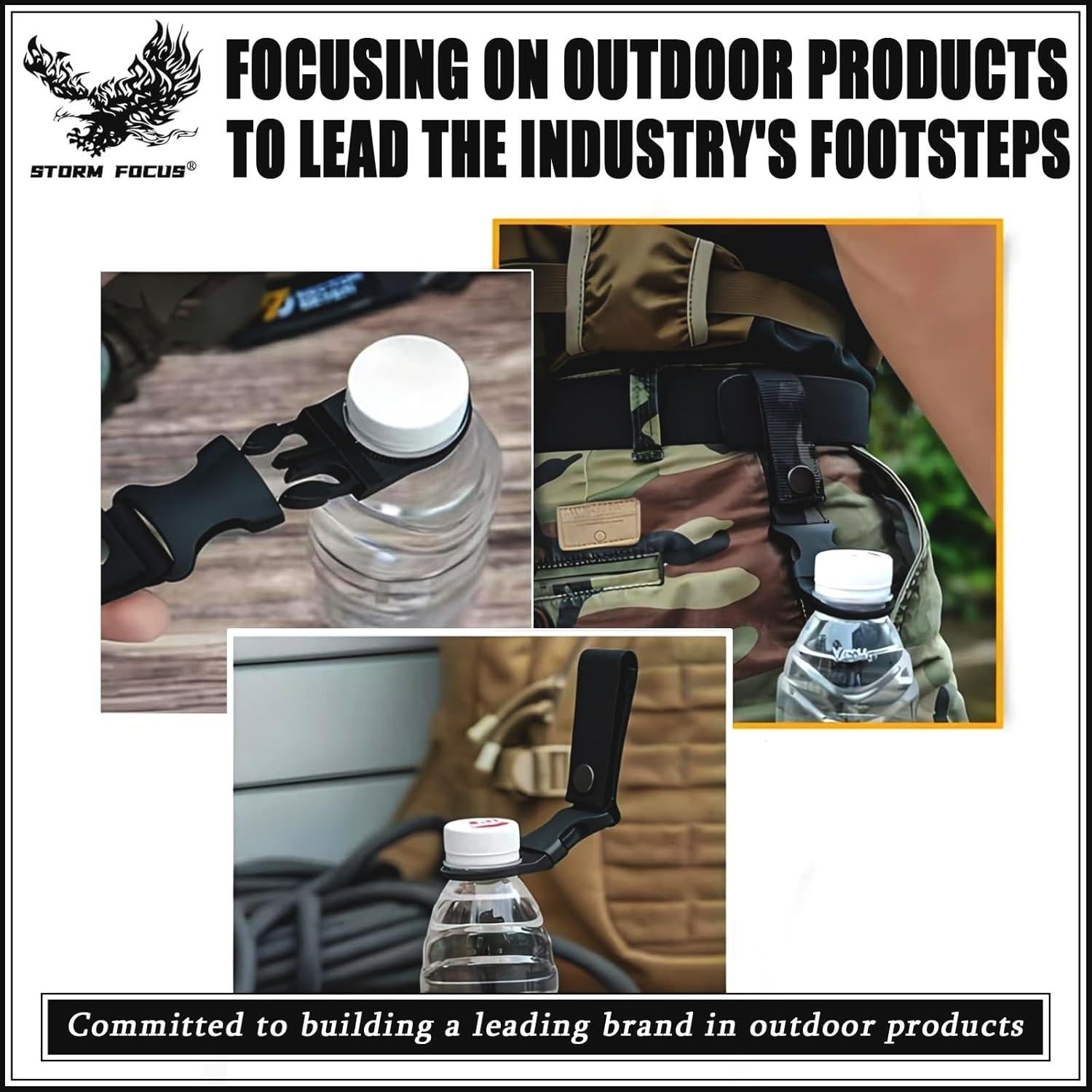 4 Clips para Botella de Agua STORM FOCUS Nylon Táctico