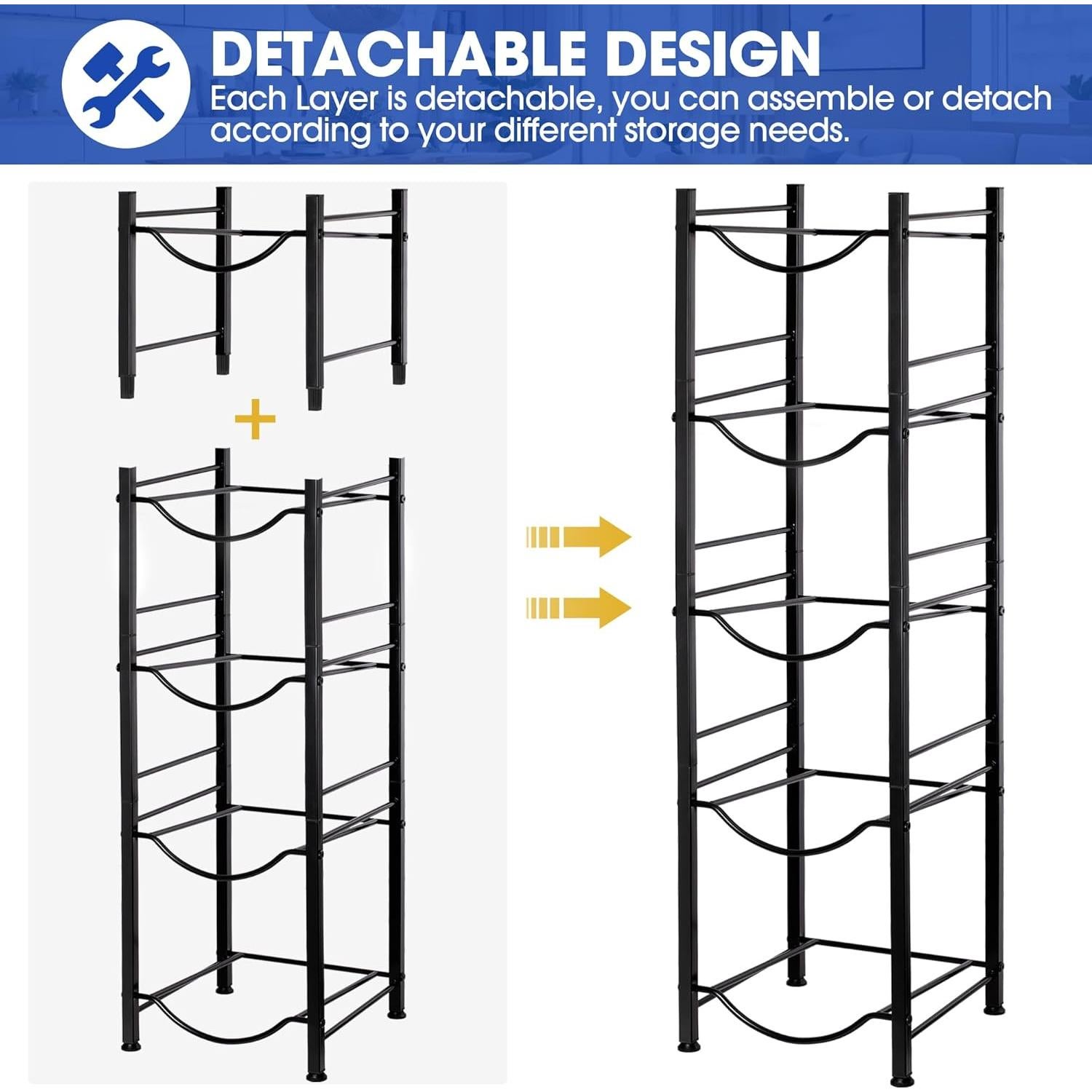 Organizador de Jarras de Agua Klvied 5 Niveles Acero Negro