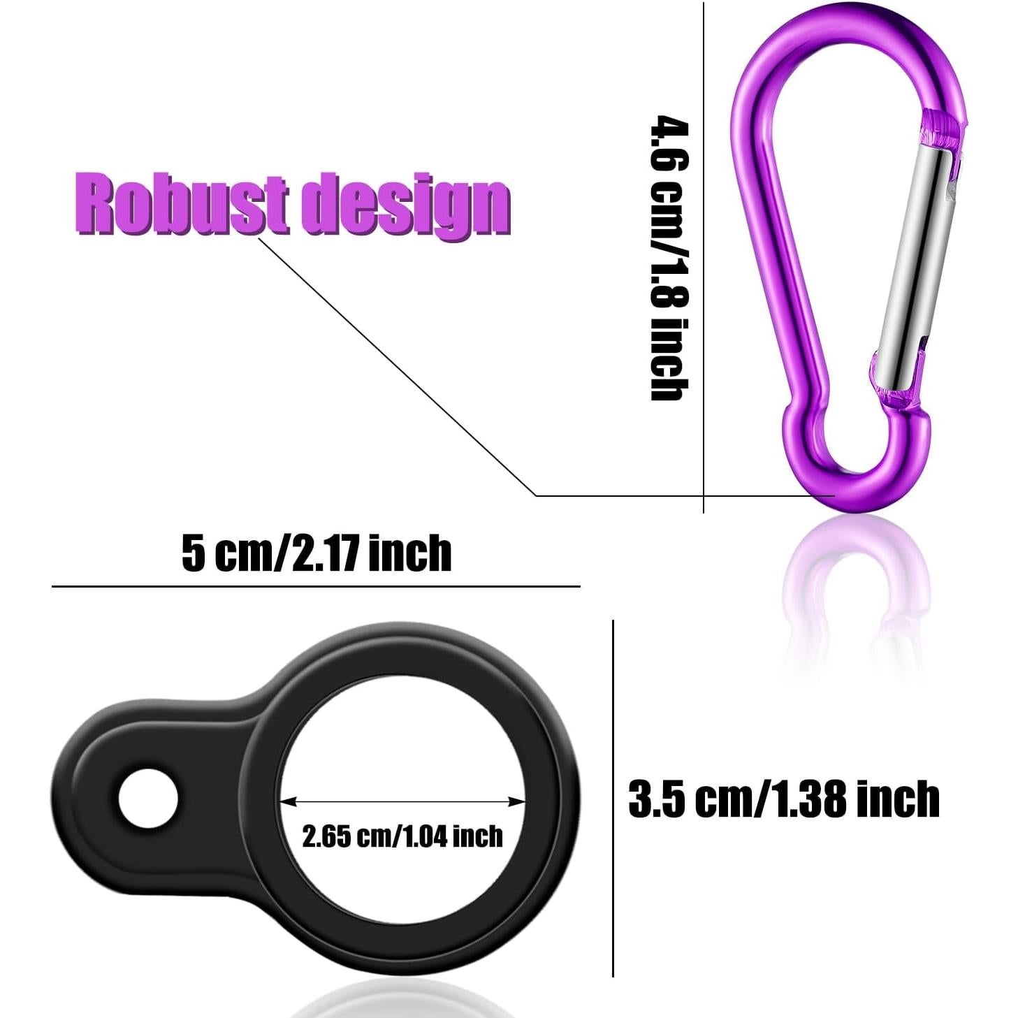 5 Porta Botellas de Agua Silicona Boao + 5 Clips Acero Inoxidable