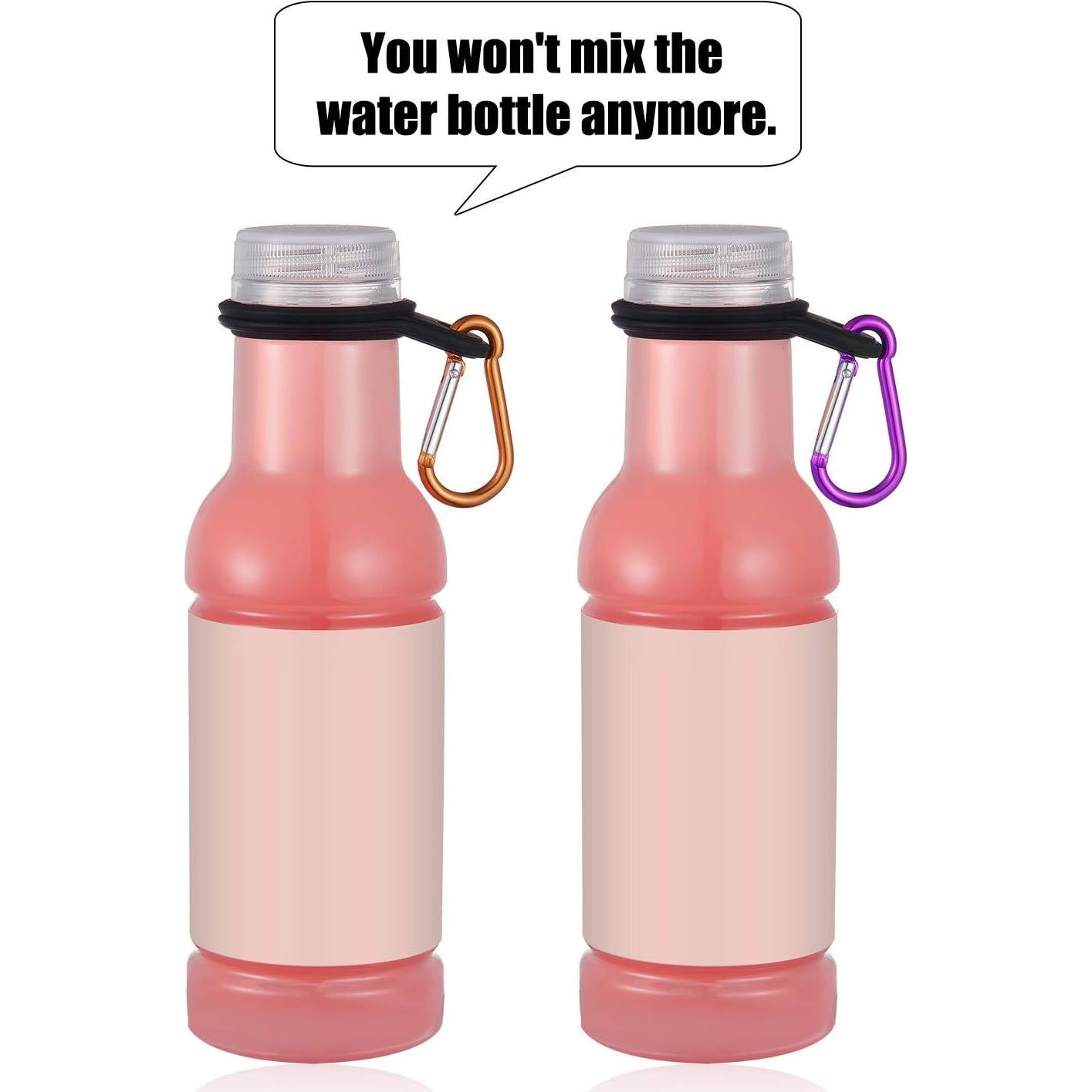 5 Porta Botellas de Agua Silicona Boao + 5 Clips Acero Inoxidable