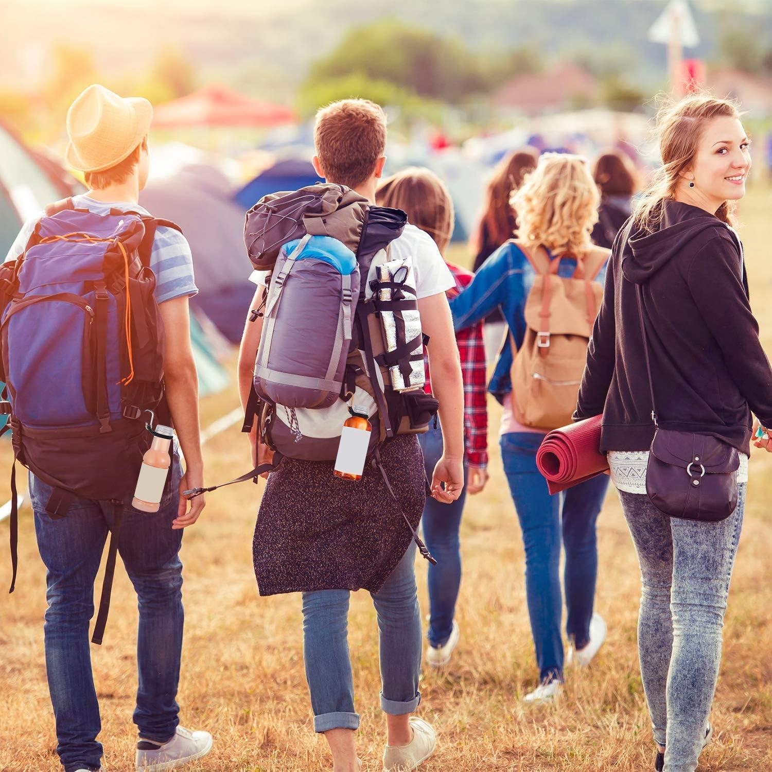 5 Porta Botellas de Agua Silicona Boao + 5 Clips Acero Inoxidable