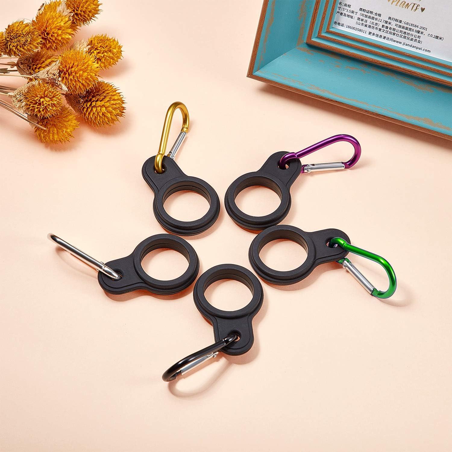 5 Porta Botellas de Agua Silicona Boao + 5 Clips Acero Inoxidable