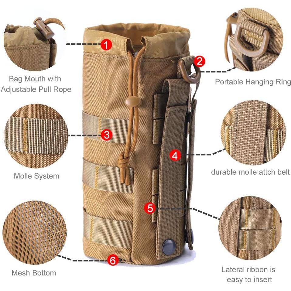 Bolsa Táctica Molle para Botellas de Agua R.SASR - Nylon 1000D