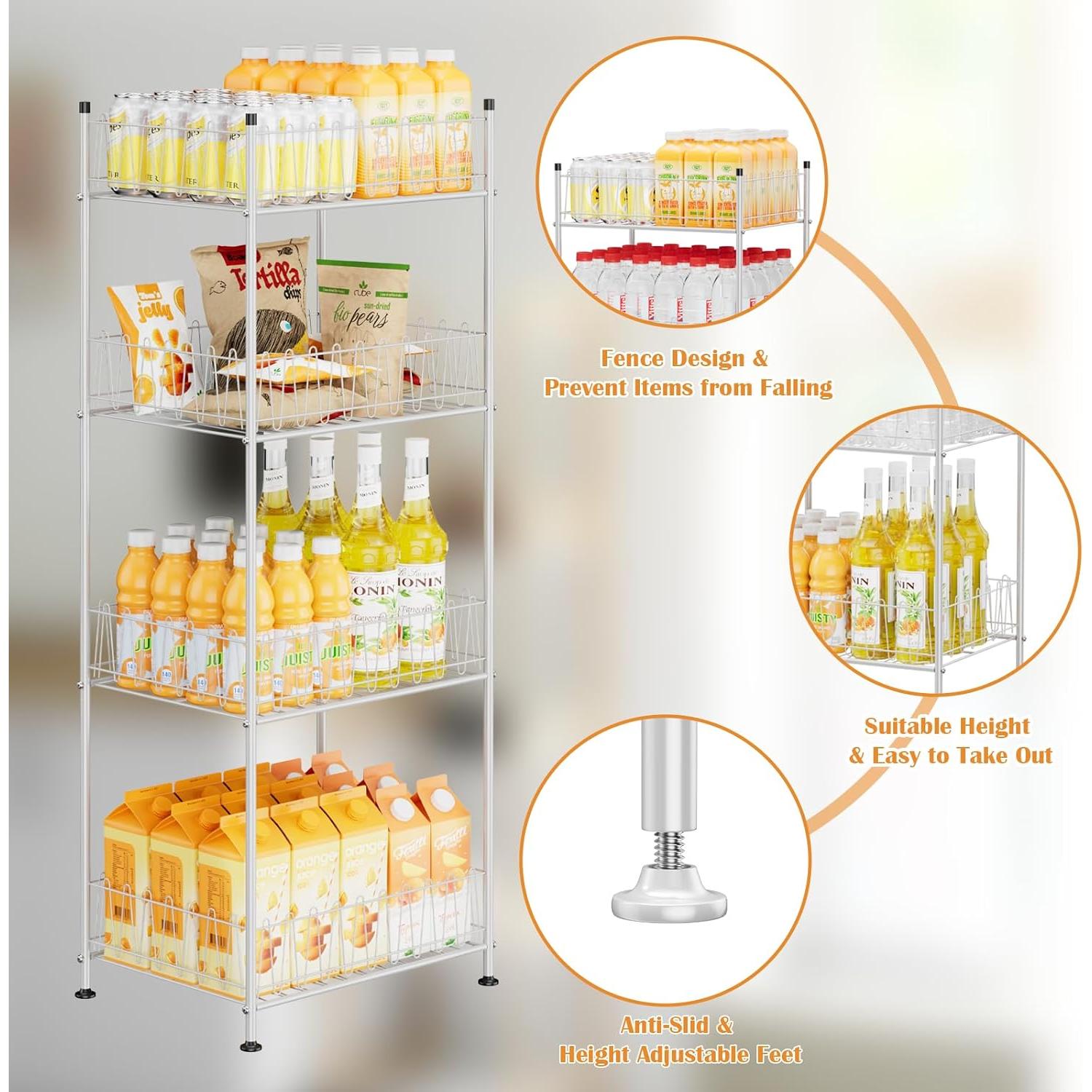 Organizador de Botellas de Agua ETELI 4 Niveles Plata