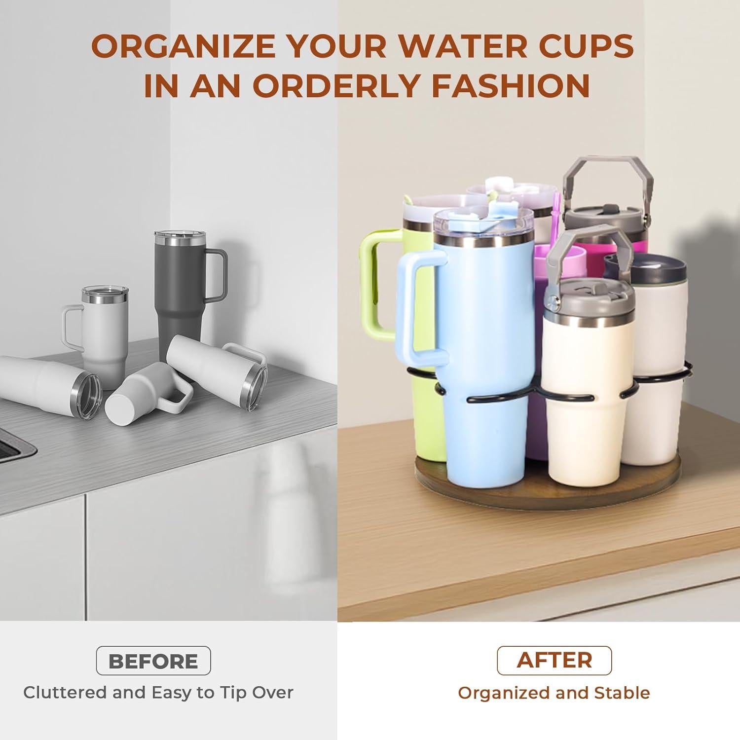 Soporte Giratorio KONE para Botellas de Agua 7 Ranuras