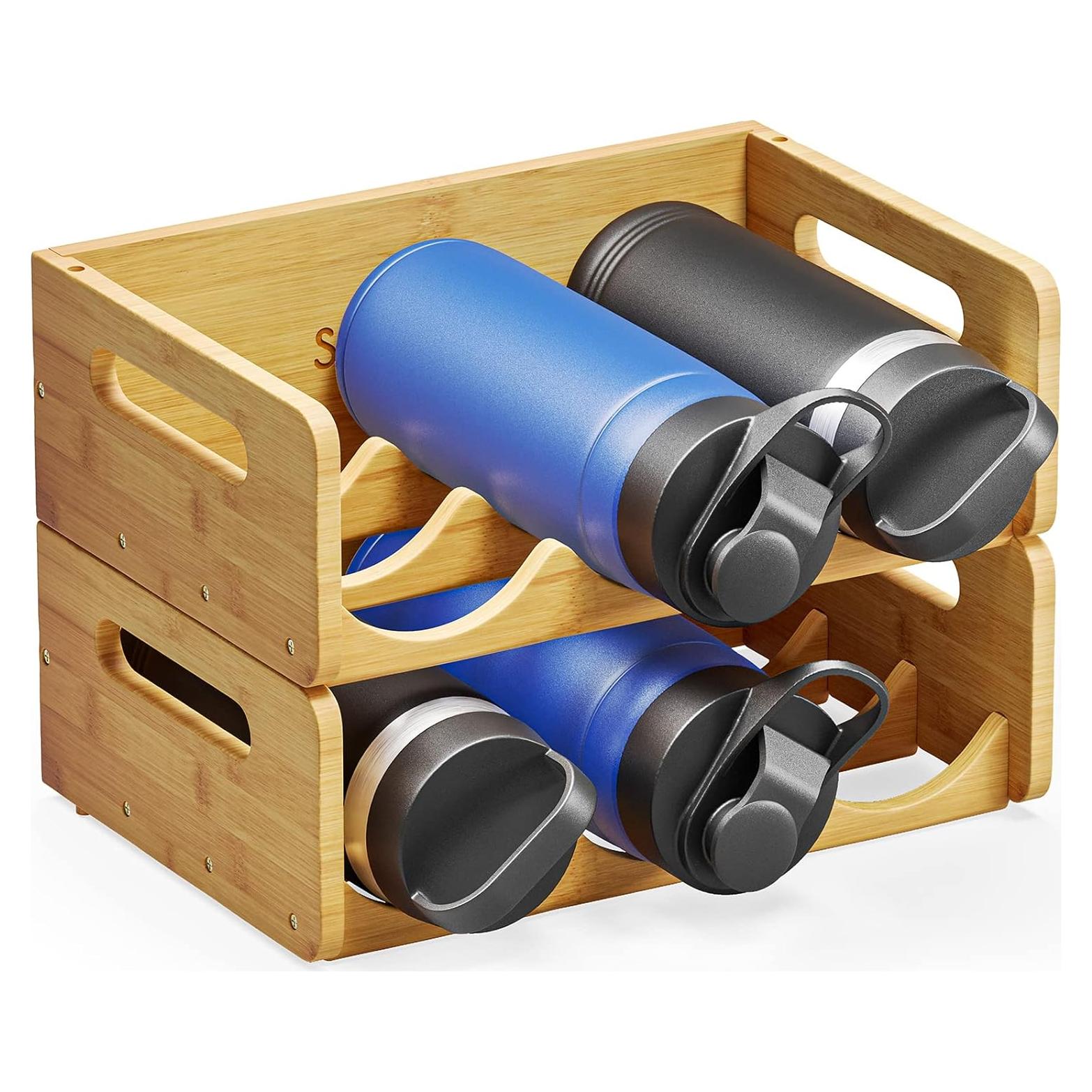 Organizador de Botellas de Agua SpaceAid - Bambú, 6 Botellas