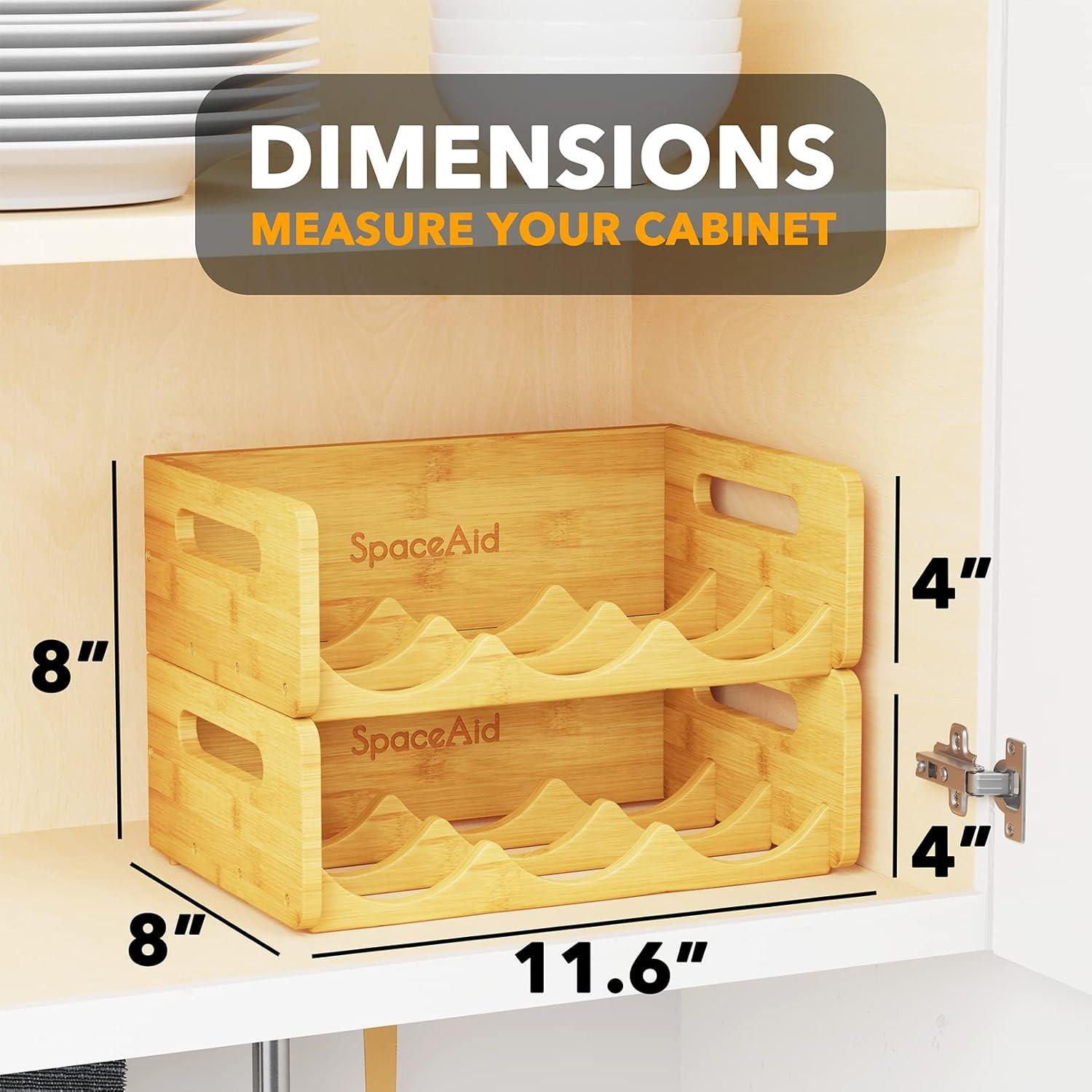 Organizador de Botellas de Agua SpaceAid - Bambú, 6 Botellas