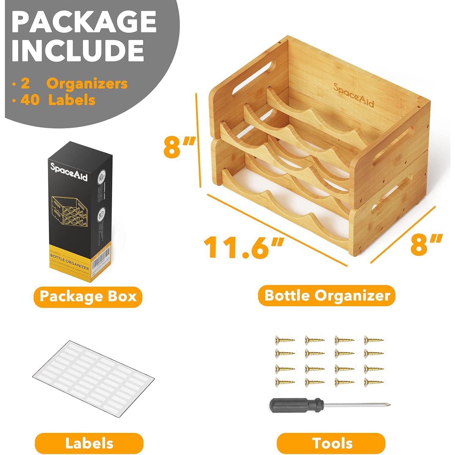 Organizador de Botellas de Agua SpaceAid - Bambú, 6 Botellas