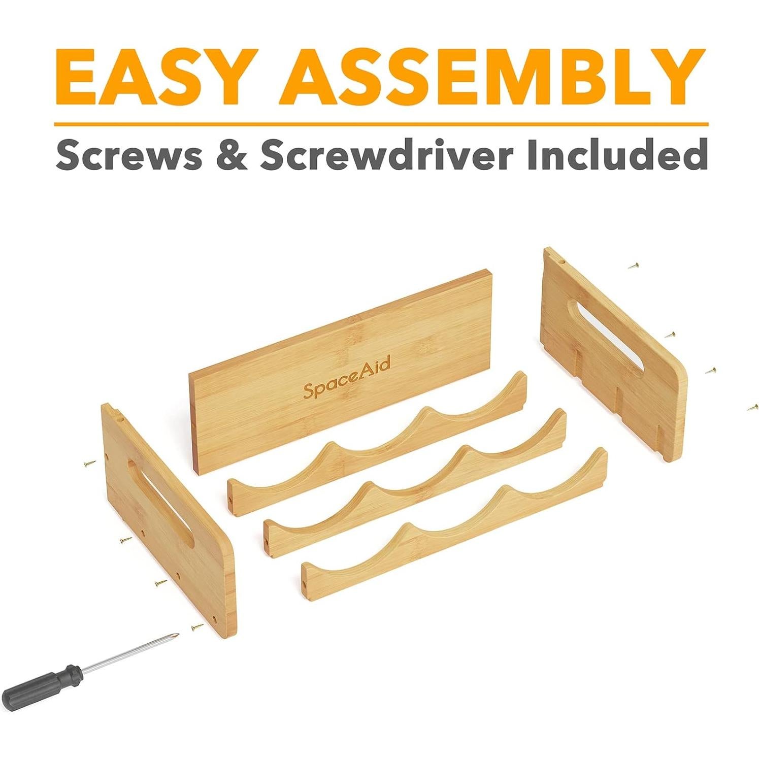 Organizador de Botellas de Agua SpaceAid - Bambú, 6 Botellas