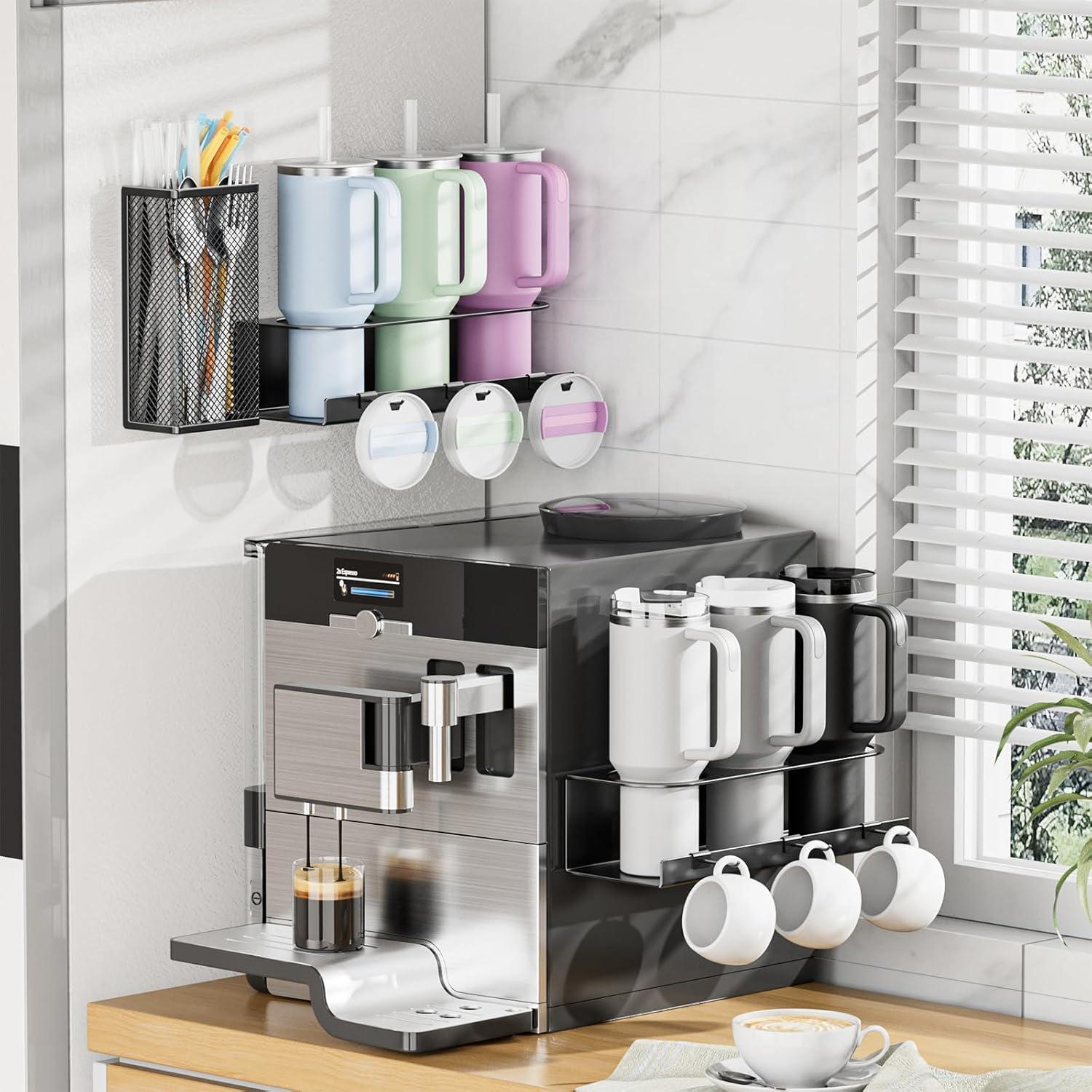 Soporte Magnético para Tazas OVICAR - Organizador 2 Pzs Negro