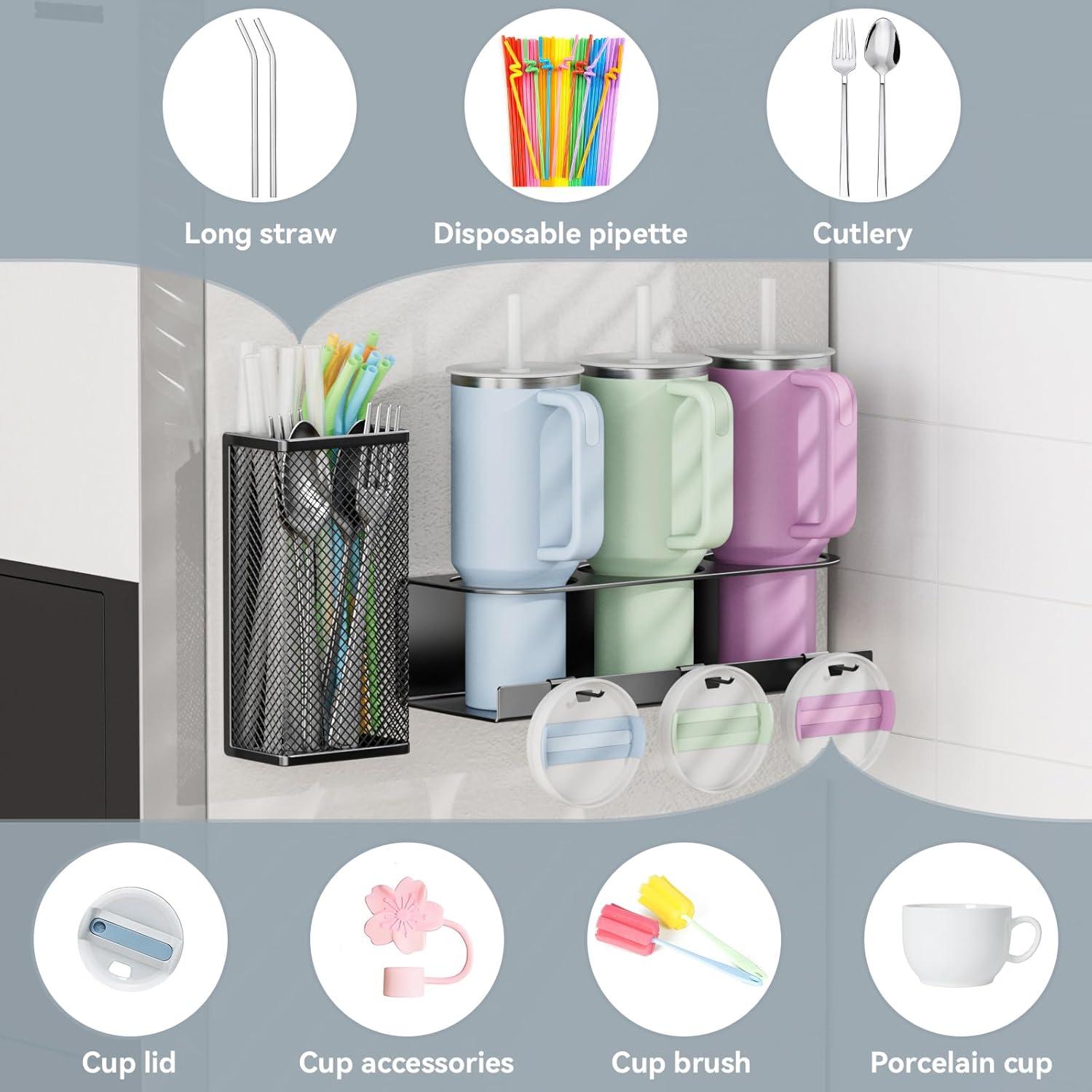 Soporte Magnético para Tazas OVICAR - Organizador 2 Pzs Negro