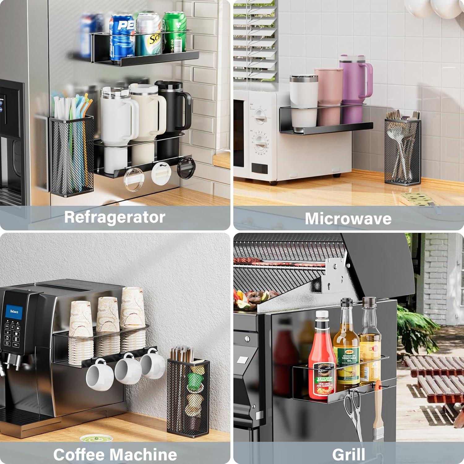 Soporte Magnético para Tazas OVICAR - Organizador 2 Pzs Negro