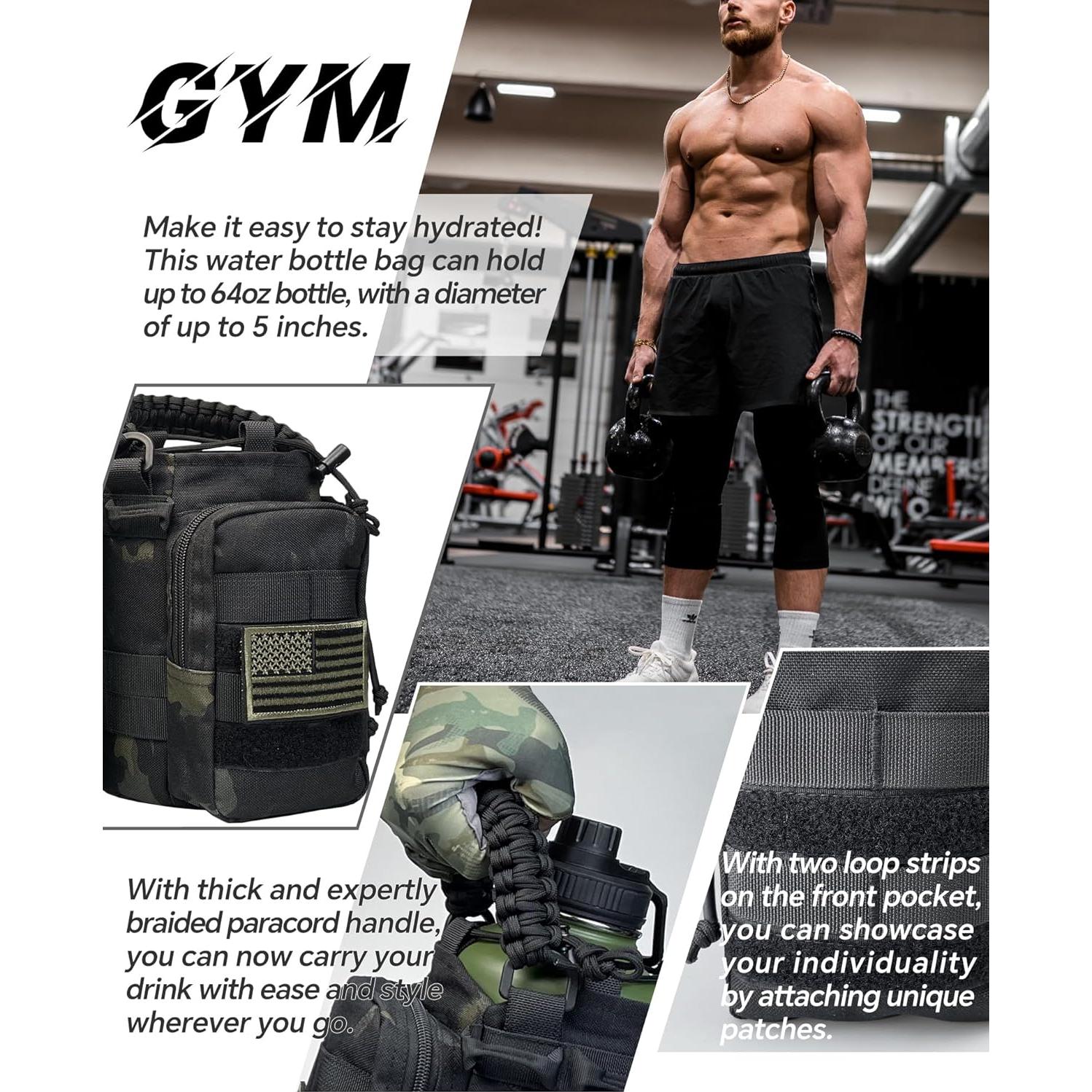 Funda para Botella de Agua DEFUNX 64 Oz Camo Negro Nylon