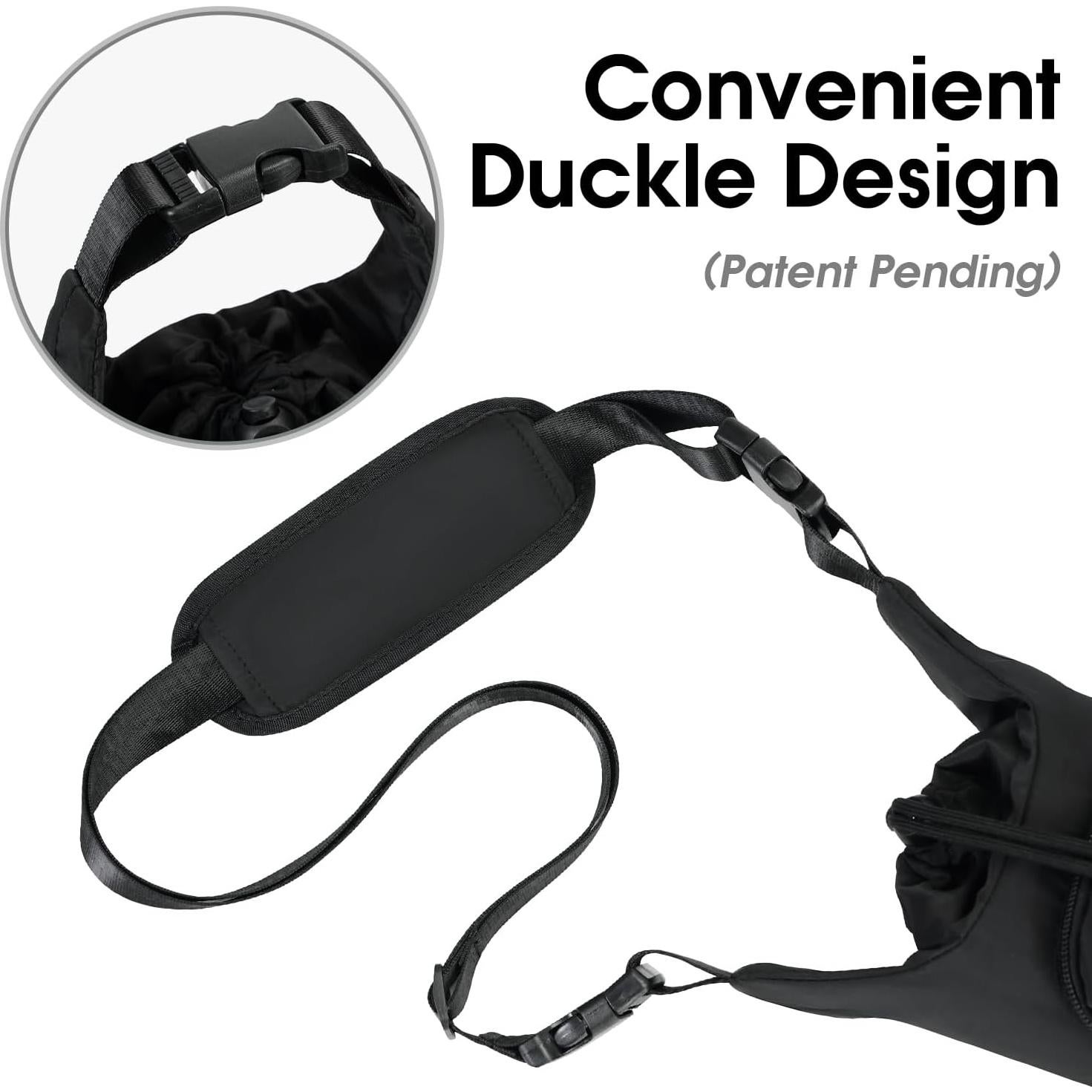 Bolsa Portabotellas de Agua Ceneda con Bolsillo Negro 0.95L 1.18L