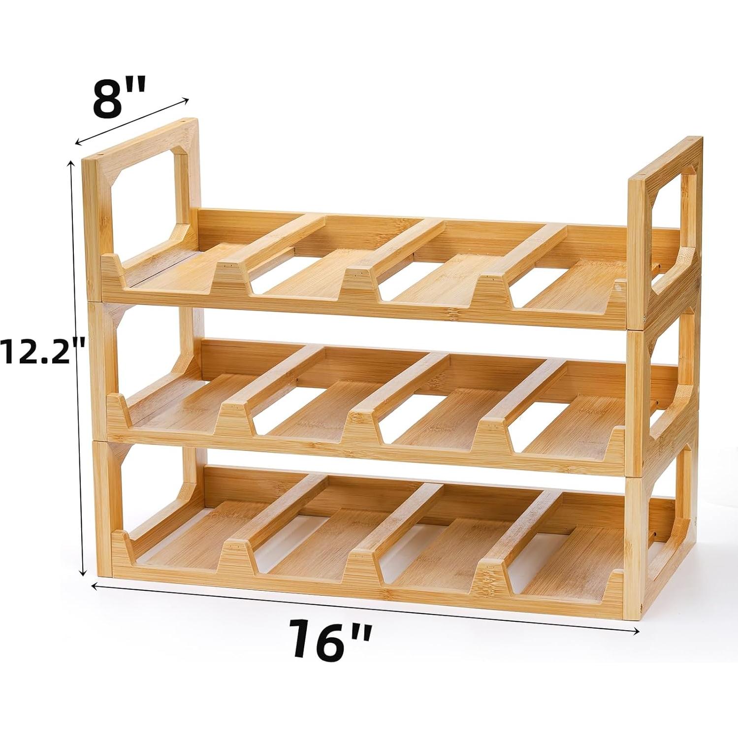 Organizador de Botellas de Agua Pumtus de 3 Niveles, Capacidad 12
