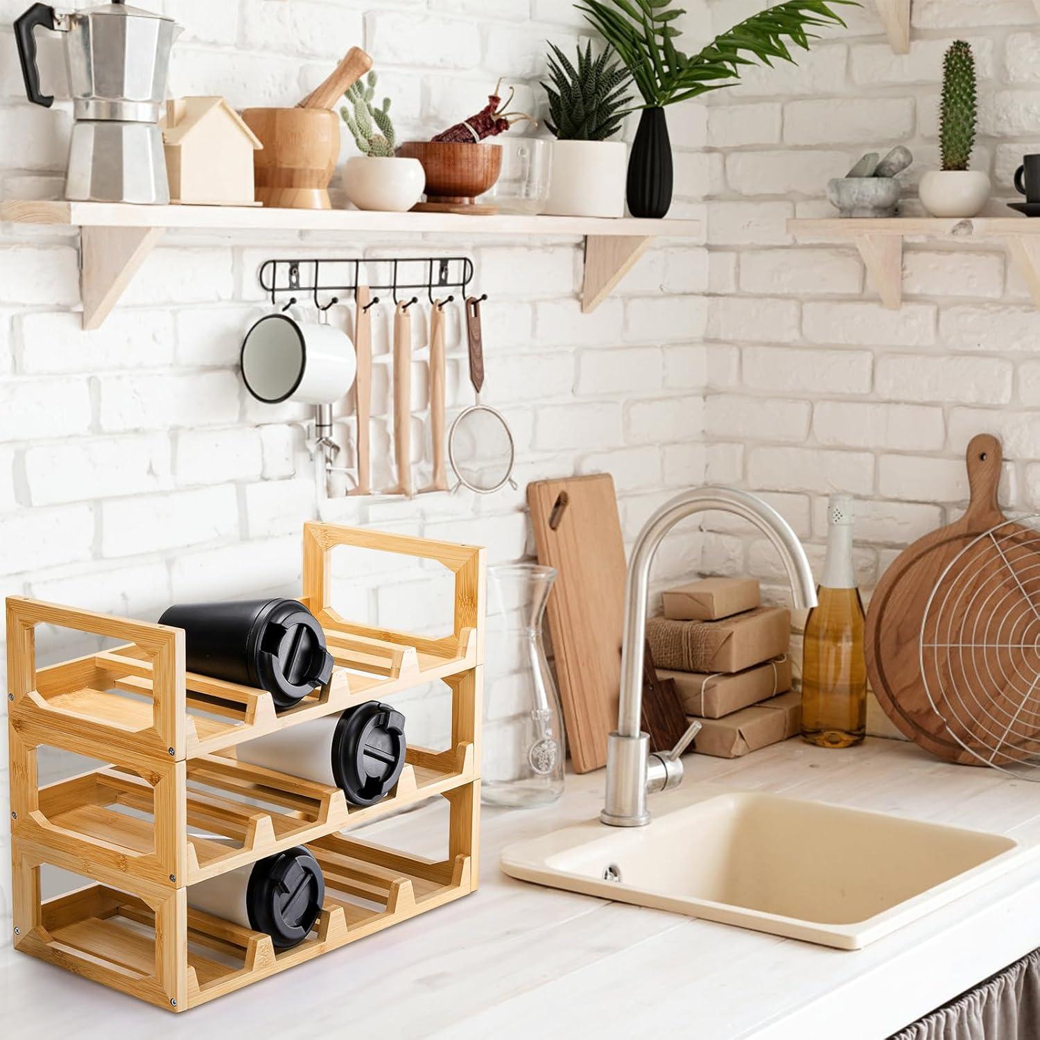 Organizador de Botellas de Agua Pumtus de 3 Niveles, Capacidad 12