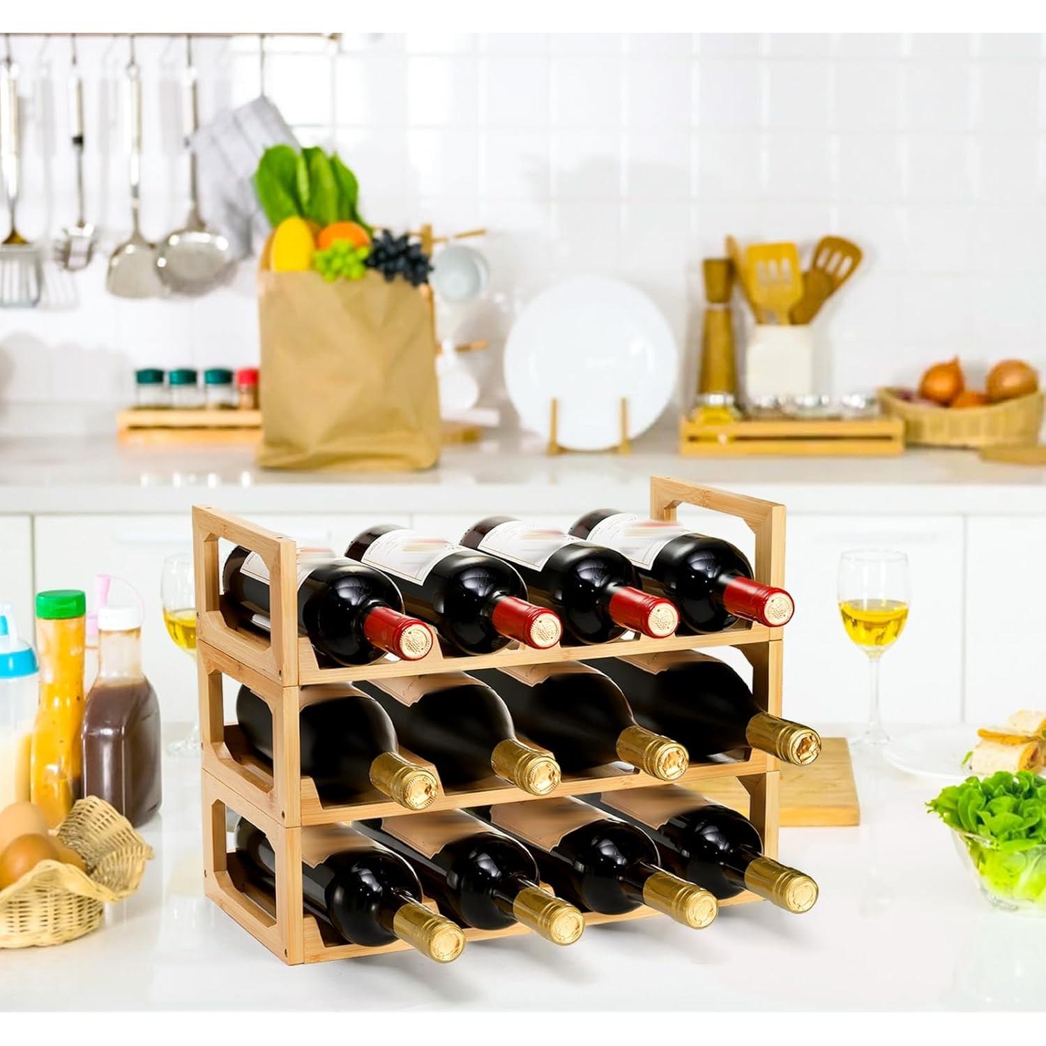 Organizador de Botellas de Agua Pumtus de 3 Niveles, Capacidad 12