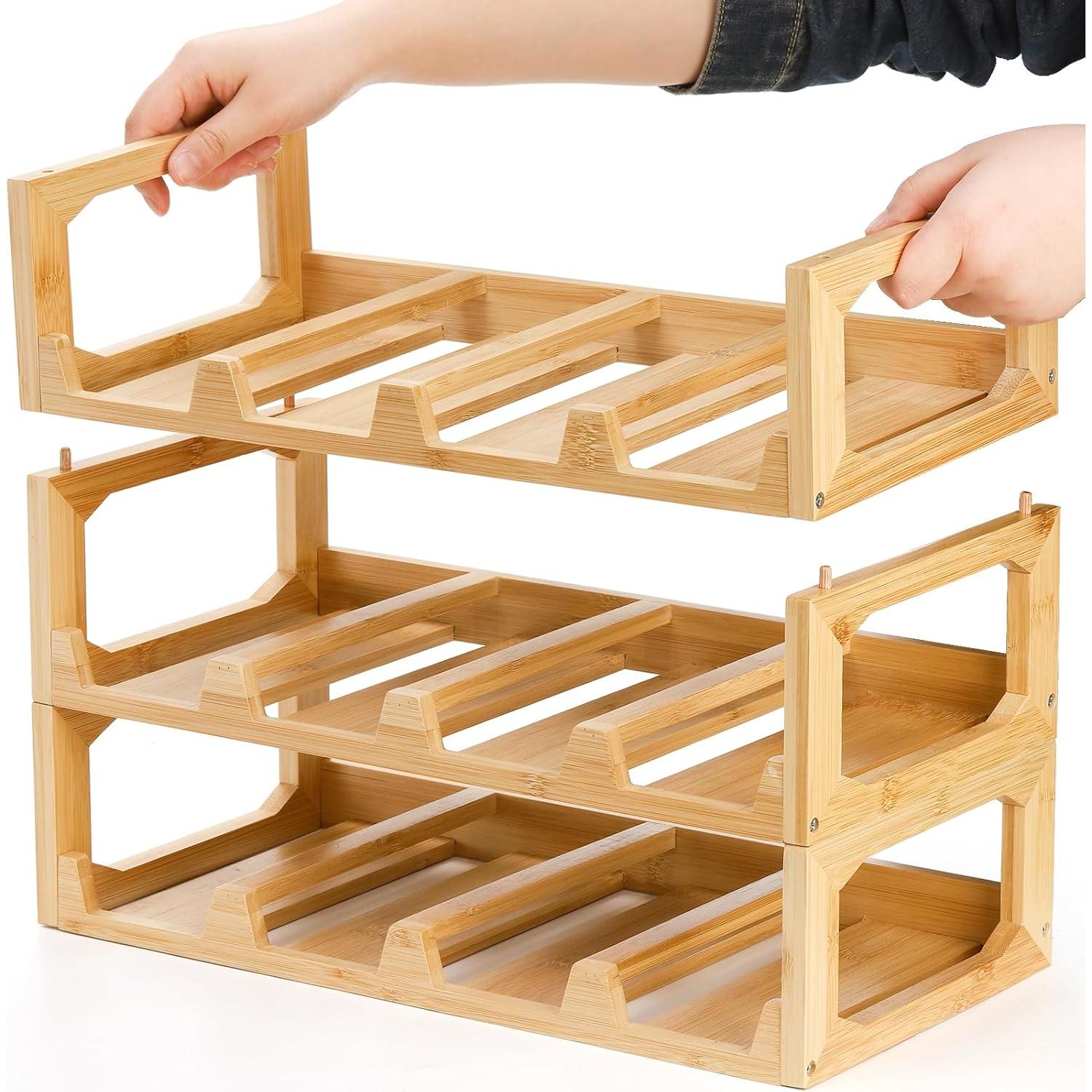 Organizador de Botellas de Agua Pumtus de 3 Niveles, Capacidad 12