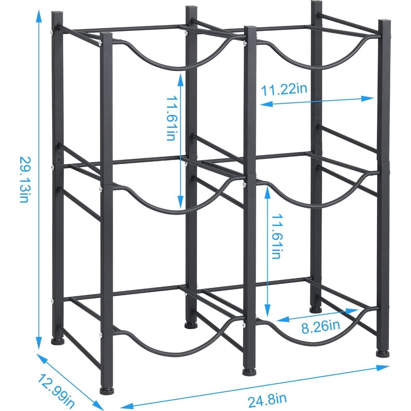 Soporte para Jarras de Agua Nandae 3 Niveles 6 Ranuras Negro
