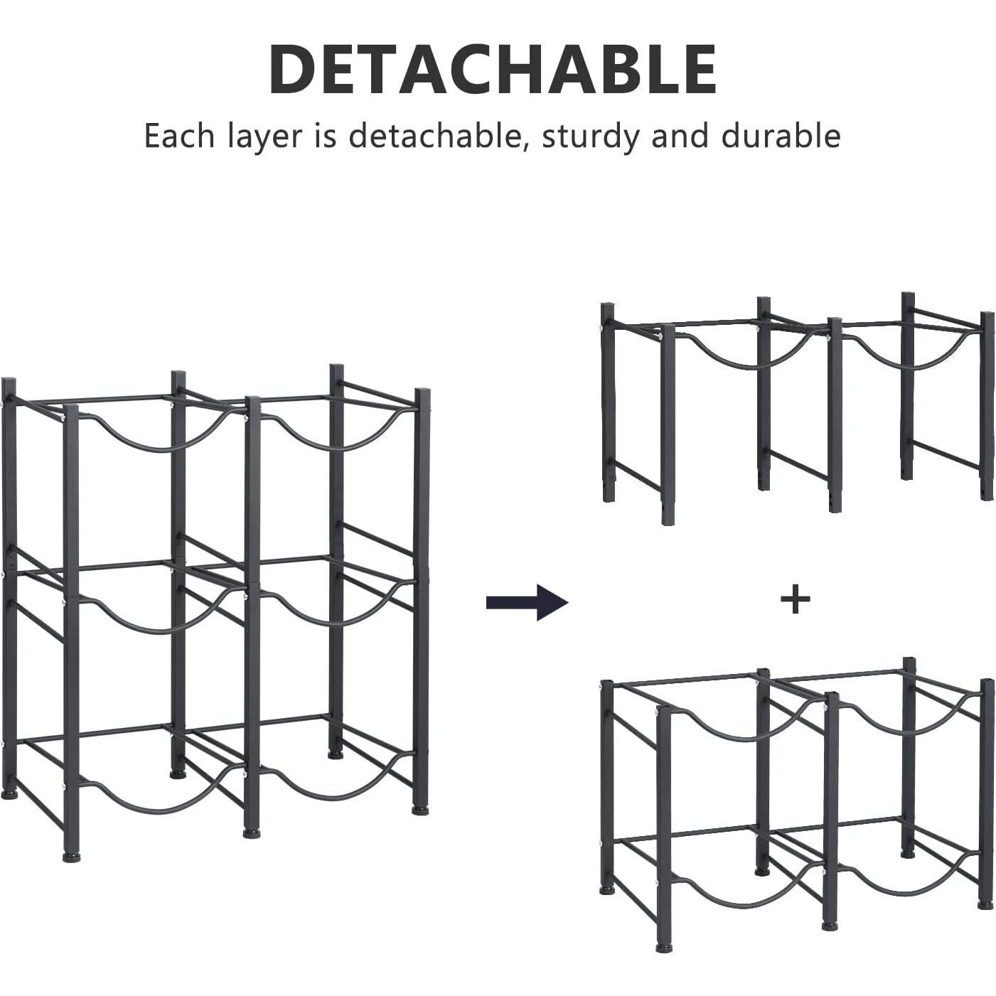 Soporte para Jarras de Agua Nandae 3 Niveles 6 Ranuras Negro