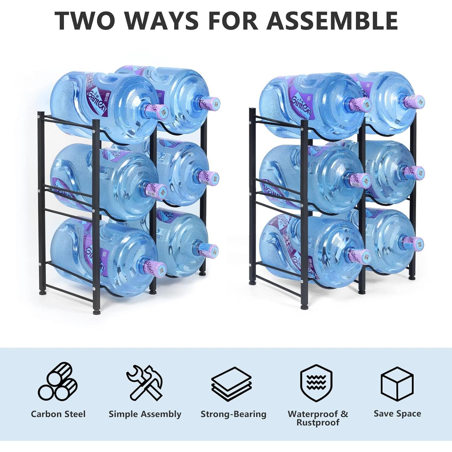 Soporte para Jarras de Agua Nandae 3 Niveles 6 Ranuras Negro