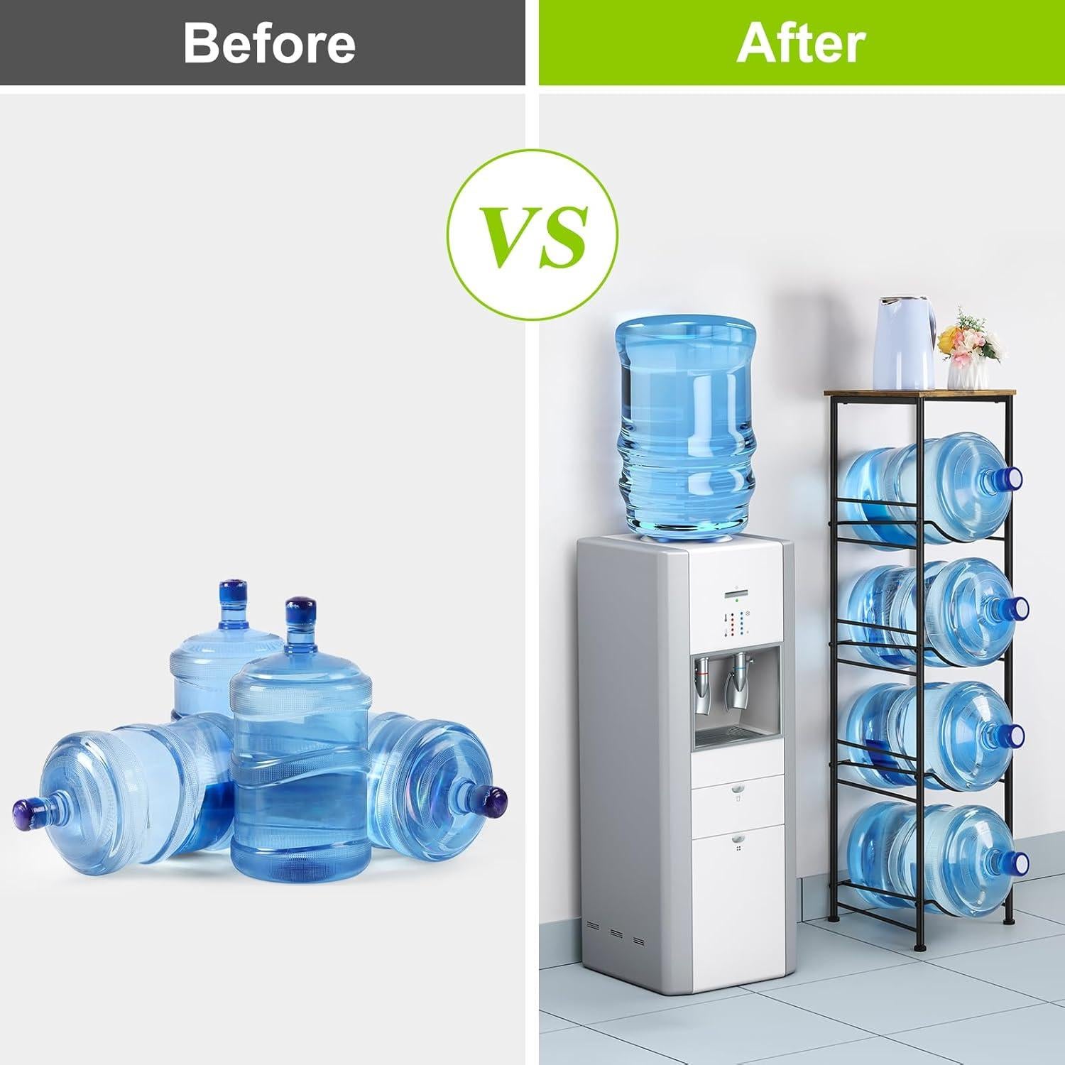 Soporte Organizador de Botellas de Agua ETELI 5 Galones 4 Niveles