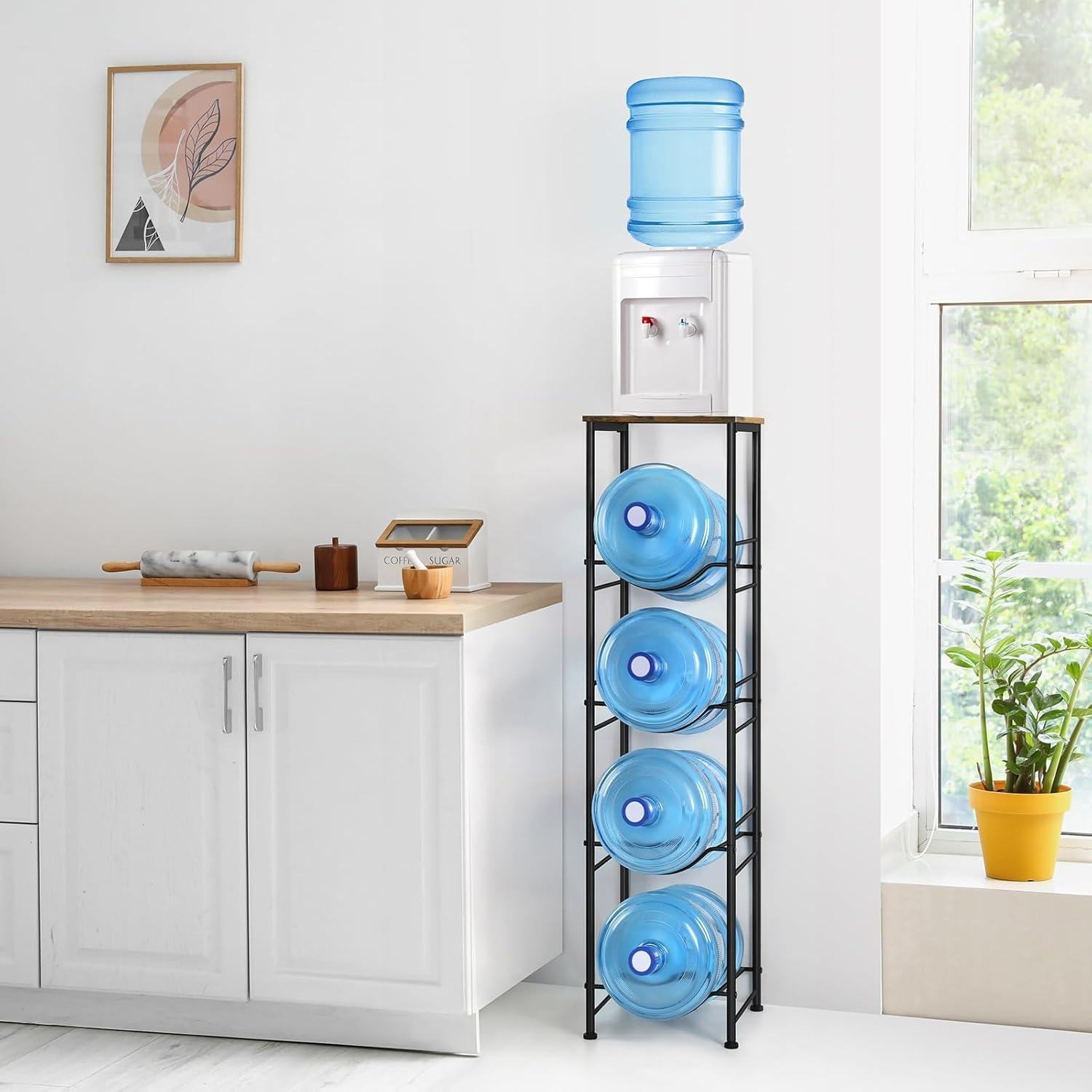 Soporte Organizador de Botellas de Agua ETELI 5 Galones 4 Niveles