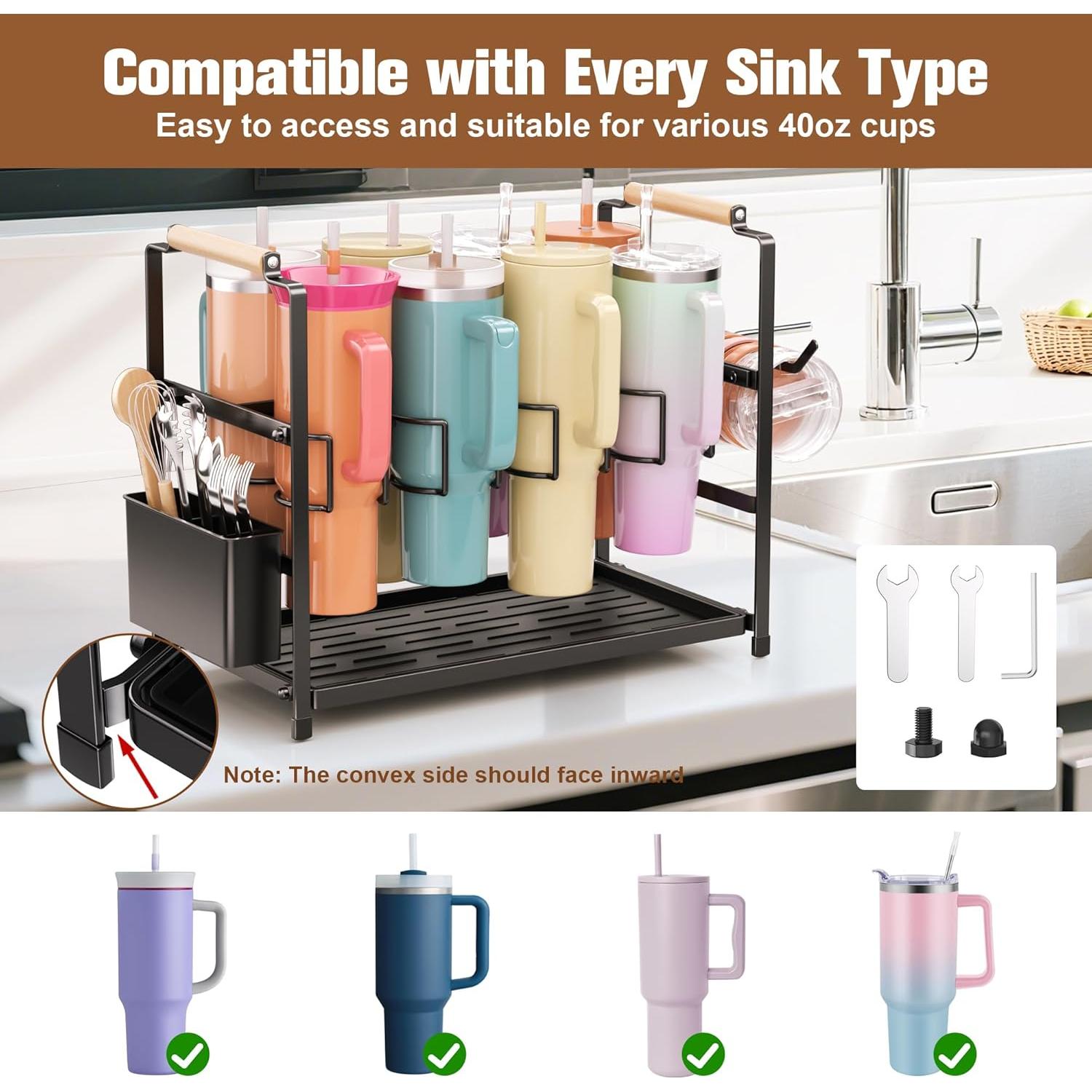 Organizador de Botellas de Agua Ftikvo 40 oz 8 Compartimentos