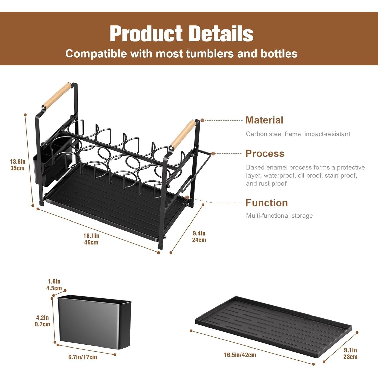 Organizador de Botellas de Agua Ftikvo 40 oz 8 Compartimentos