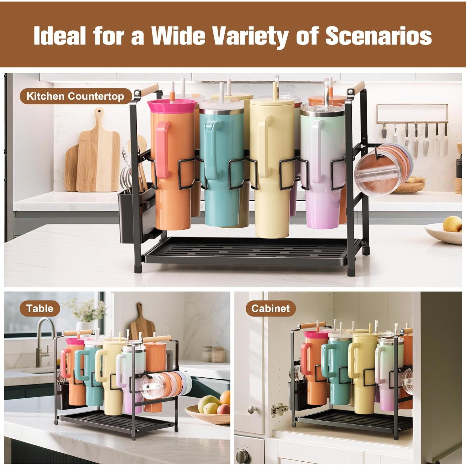 Organizador de Botellas de Agua Ftikvo 40 oz 8 Compartimentos