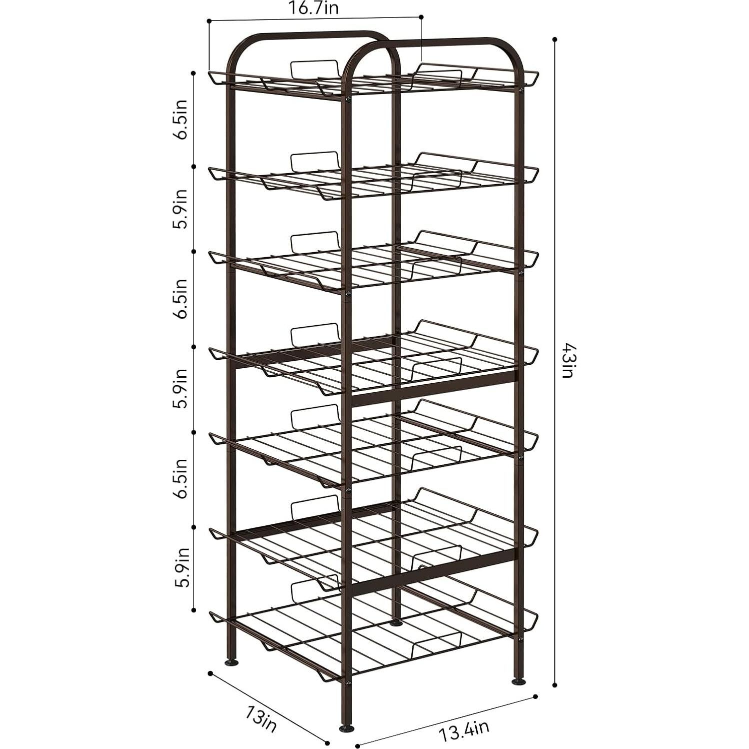 Organizador de Botellas de Agua Smusei 7 Niveles Ajustable Metal Bronce