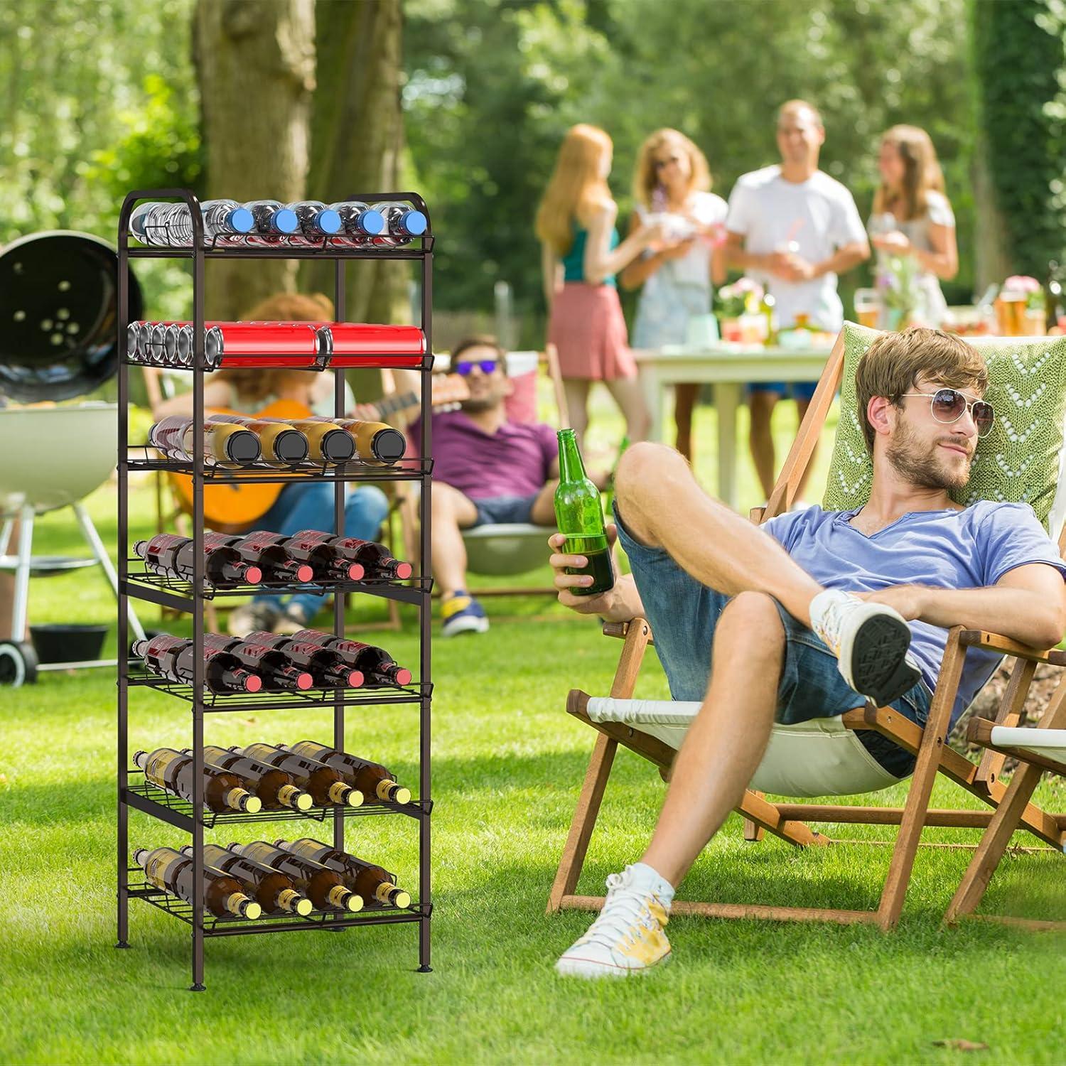 Organizador de Botellas de Agua Smusei 7 Niveles Ajustable Metal Bronce