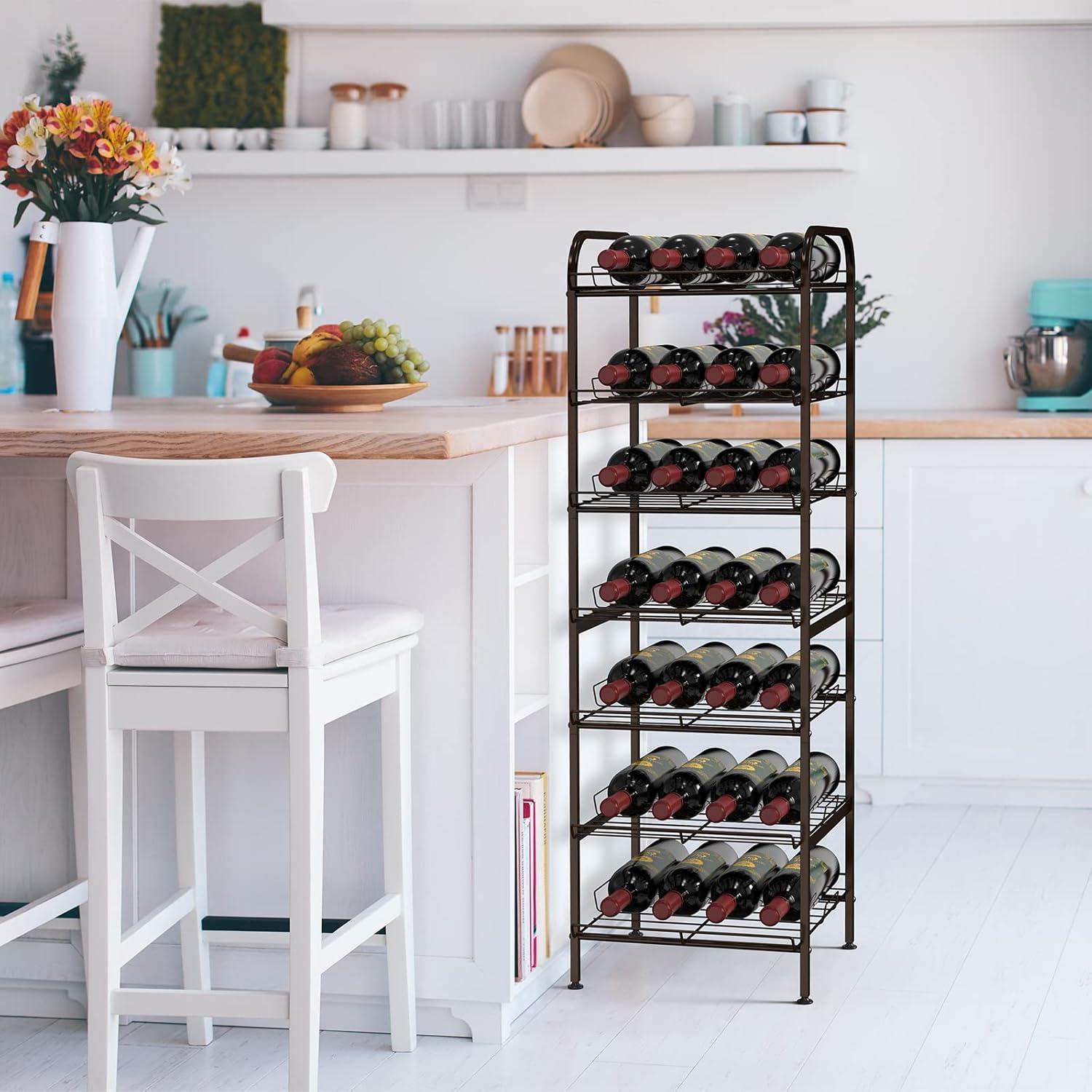 Organizador de Botellas de Agua Smusei 7 Niveles Ajustable Metal Bronce