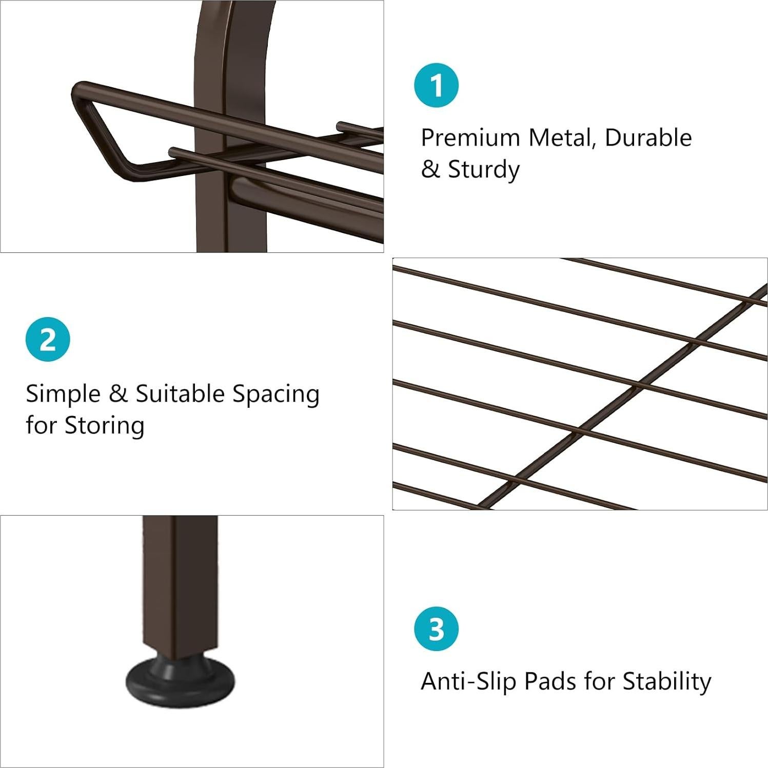 Organizador de Botellas de Agua Smusei 7 Niveles Ajustable Metal Bronce