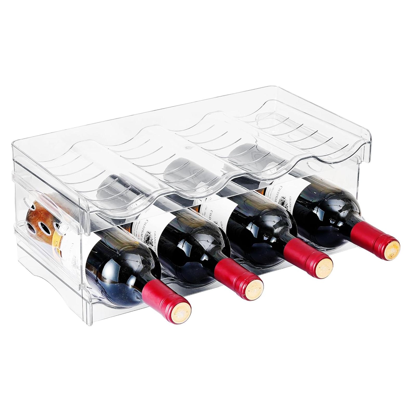 Estante Apilable IEEK para 8 Botellas de Vino y Agua 37.5x20cm