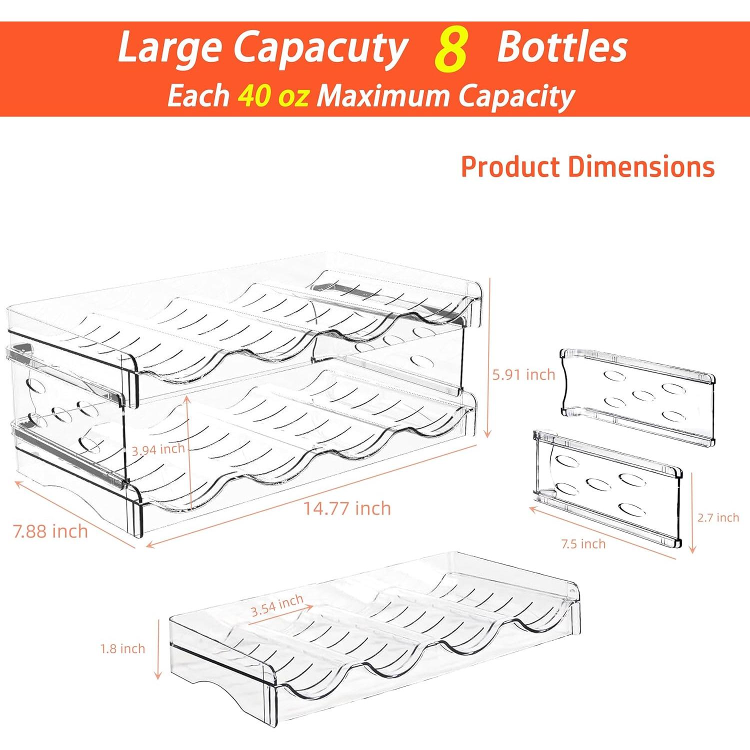 Estante Apilable IEEK para 8 Botellas de Vino y Agua 37.5x20cm