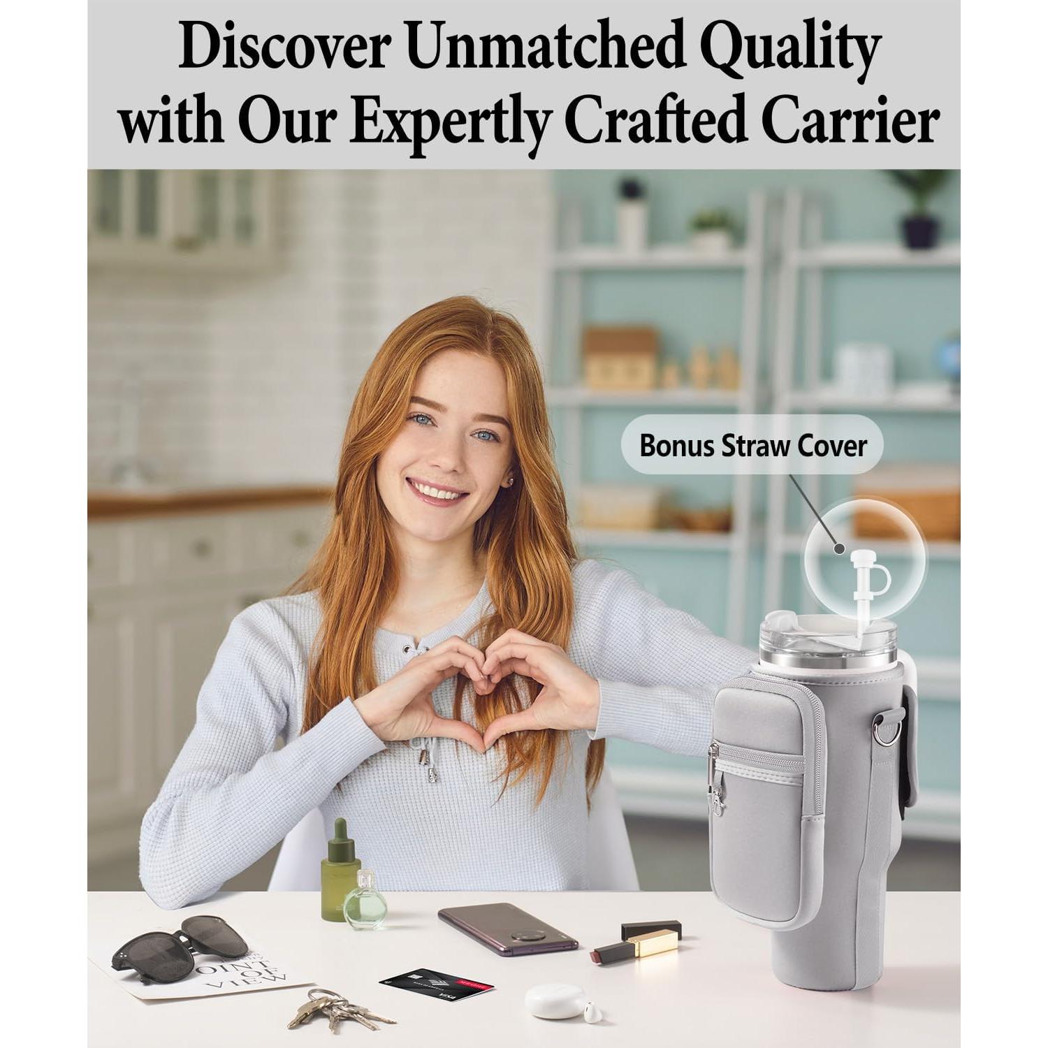 Bolsa de Transporte KTKUDY para Tumbler 40oz con Asa - Gris