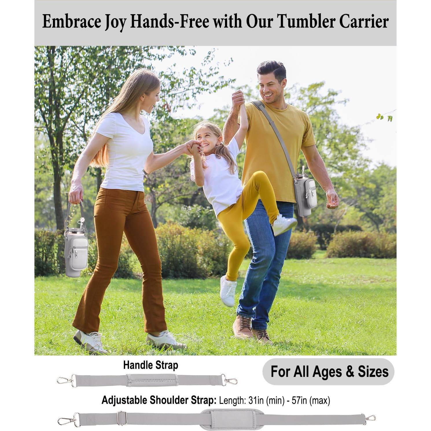 Bolsa de Transporte KTKUDY para Tumbler 40oz con Asa - Gris