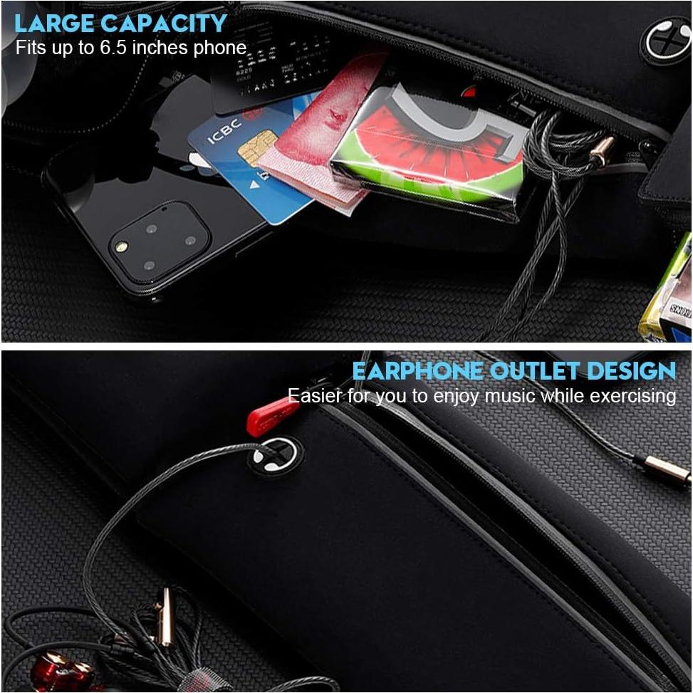 Bolsa de Cintura para Correr Simptech Negra Impermeable 40.6cm