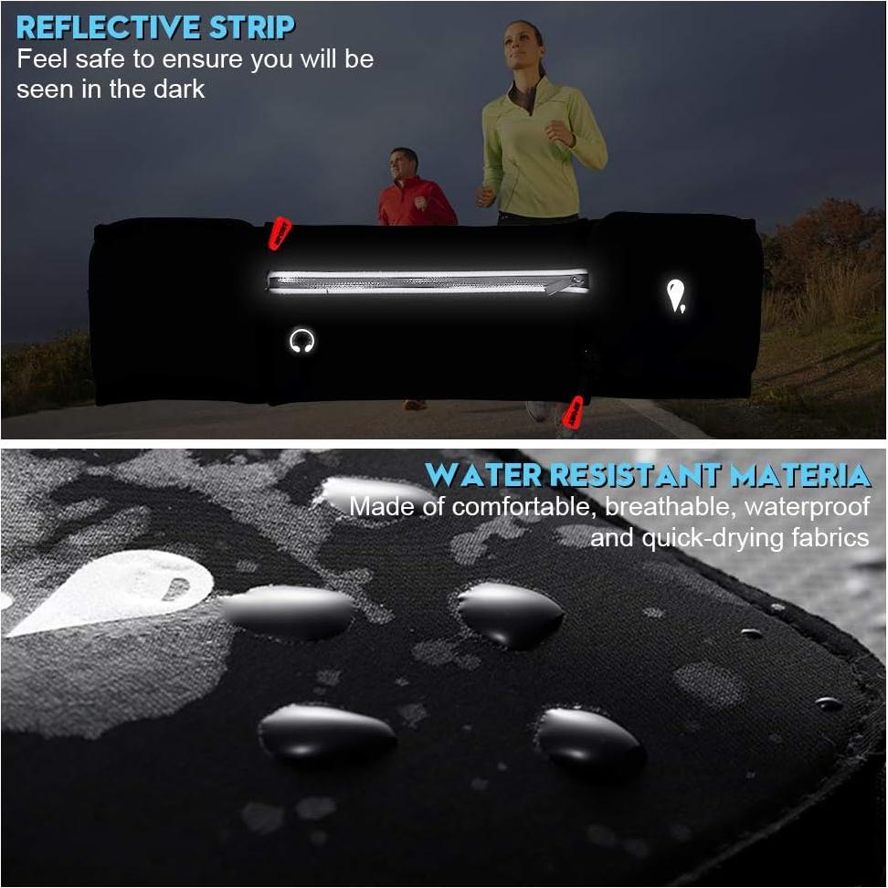 Bolsa de Cintura para Correr Simptech Negra Impermeable 40.6cm