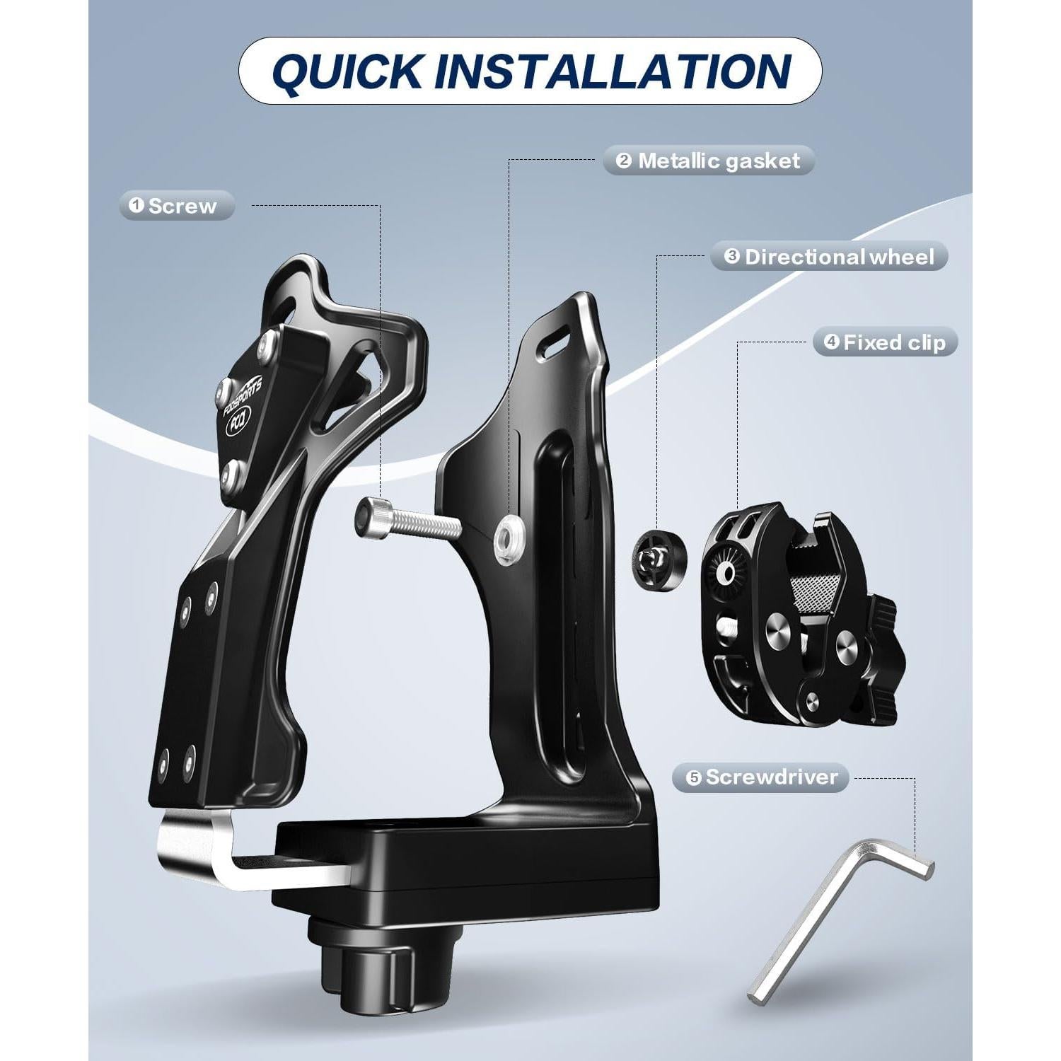Soporte para Taza de Motocicleta FODSPORTS ZJ01, Universal 0.5-1.57"
